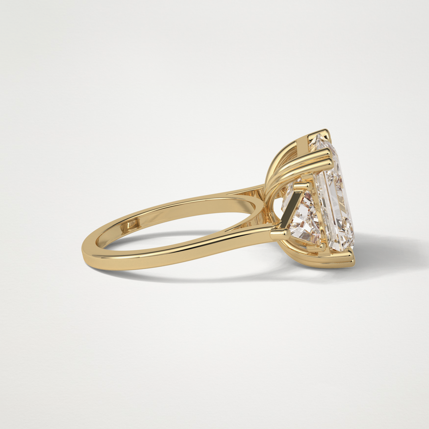 Asscher 3 Stone Engagement Ring – 6.34 CT Lab-Created Brilliance in 10K/14K/18K Gold