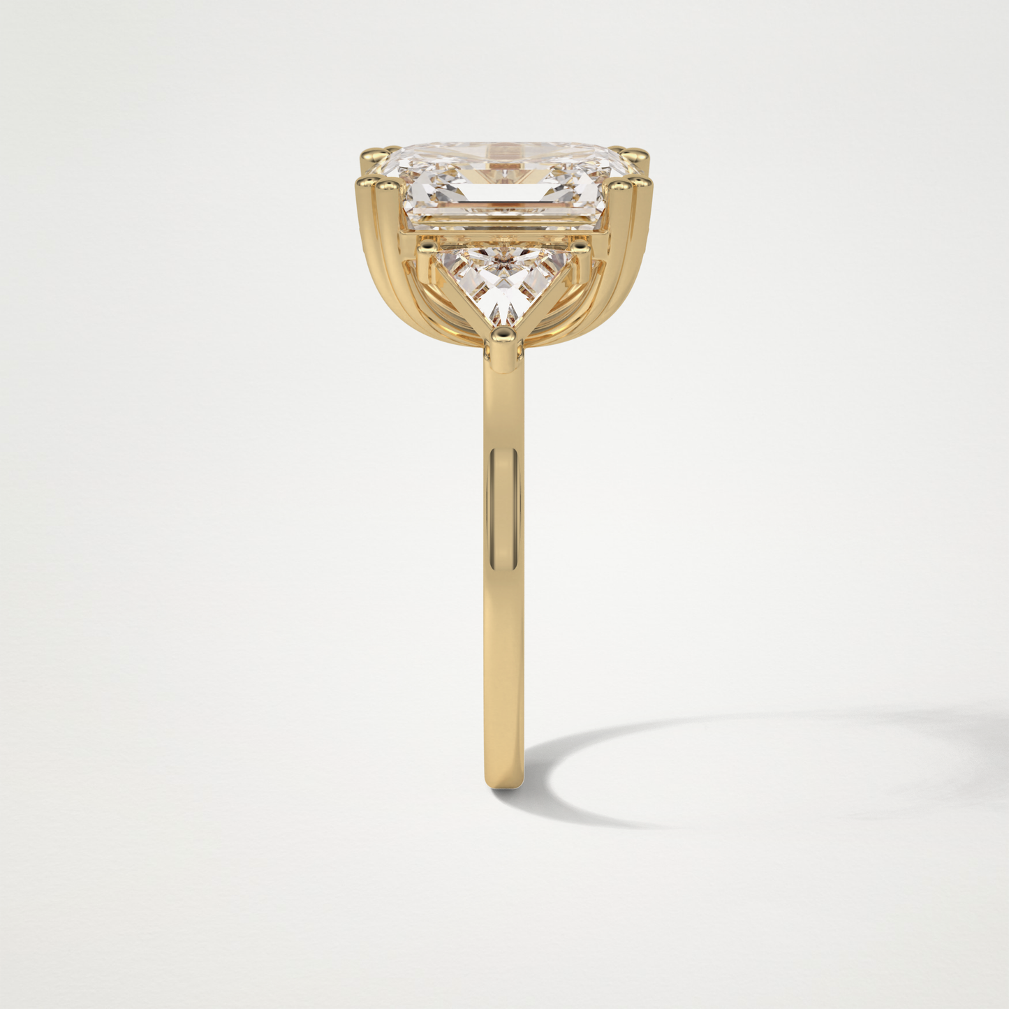 Asscher 3 Stone Engagement Ring – 6.34 CT Lab-Created Brilliance in 10K/14K/18K Gold