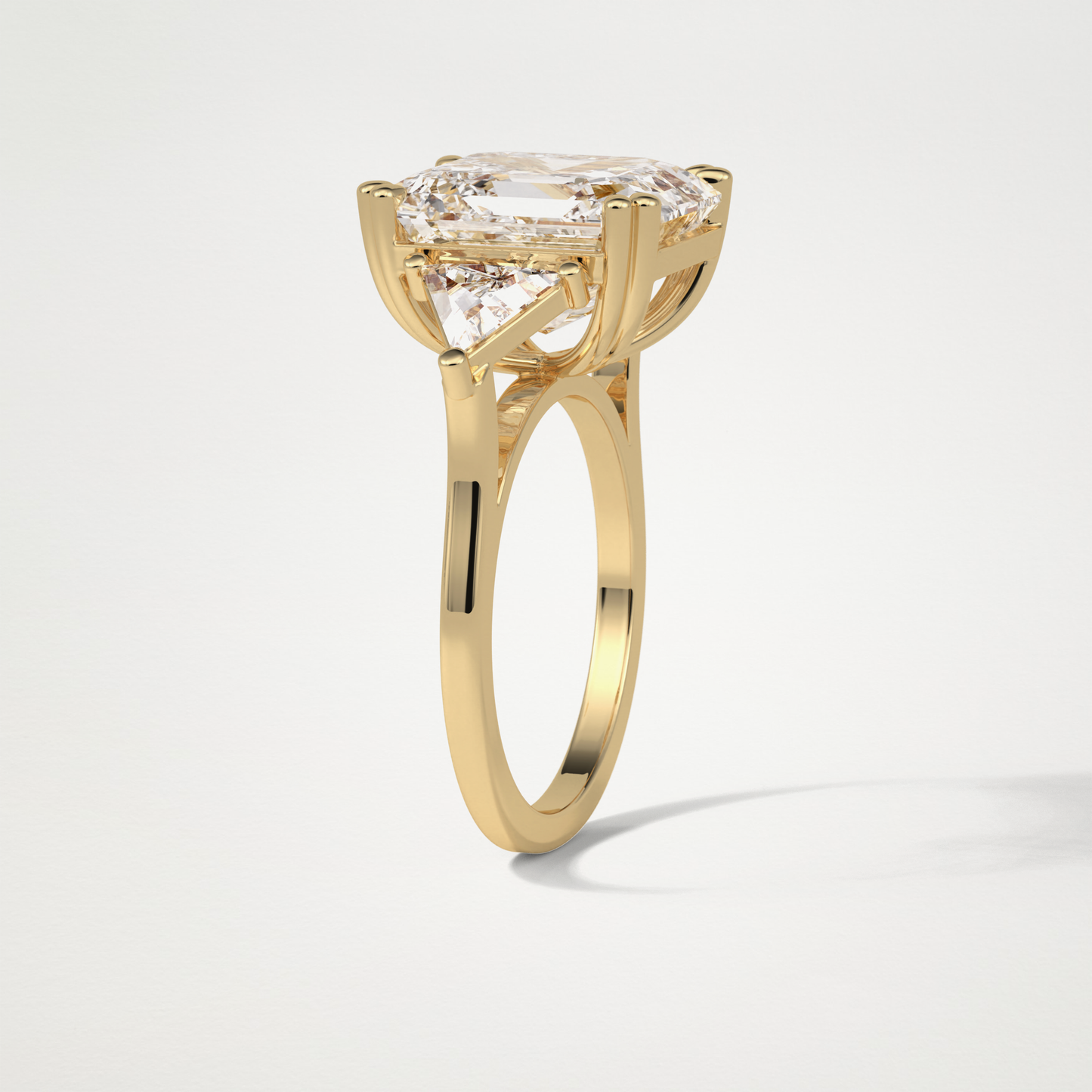Asscher 3 Stone Engagement Ring – 6.34 CT Lab-Created Brilliance in 10K/14K/18K Gold