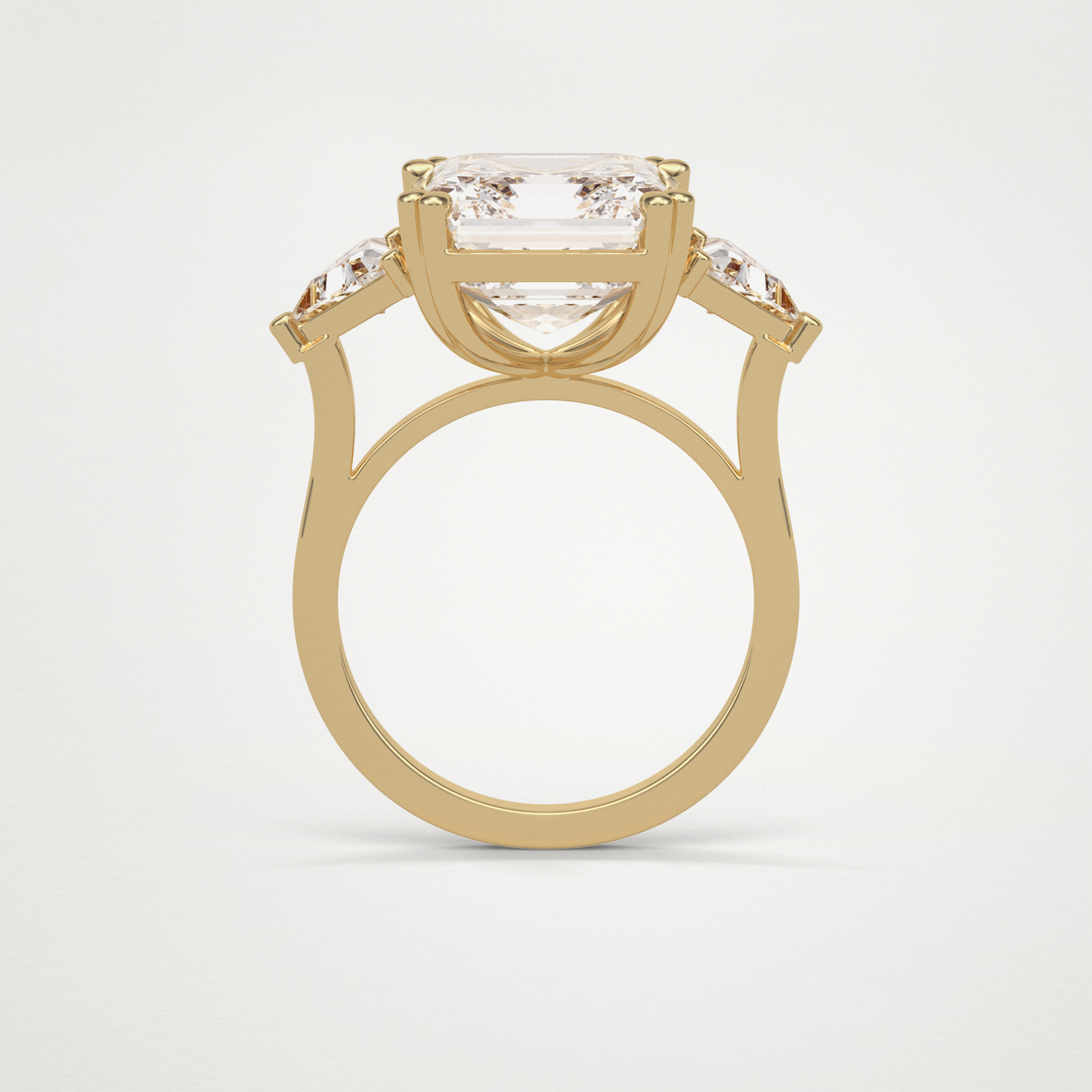 Asscher 3 Stone Engagement Ring – 6.34 CT Lab-Created Brilliance in 10K/14K/18K Gold