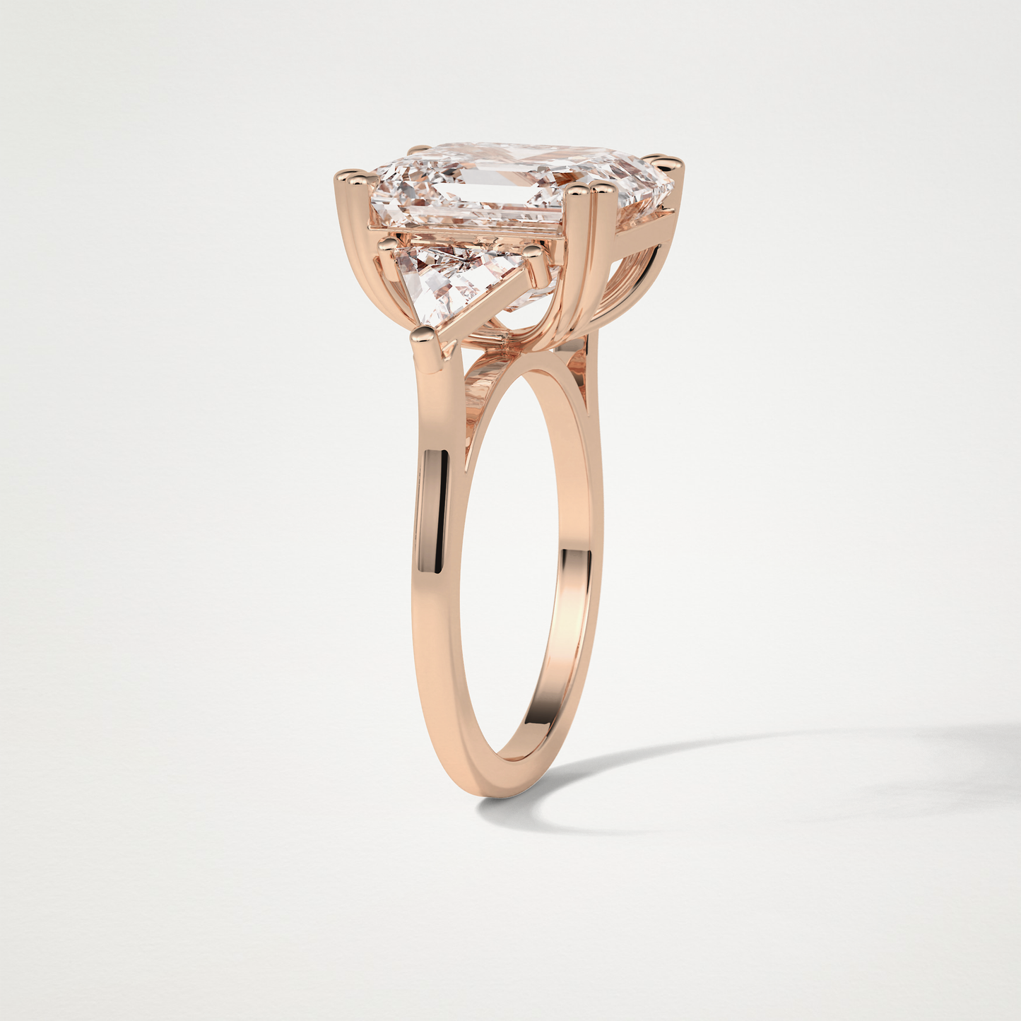 Asscher 3 Stone Engagement Ring – 6.34 CT Lab-Created Brilliance in 10K/14K/18K Gold
