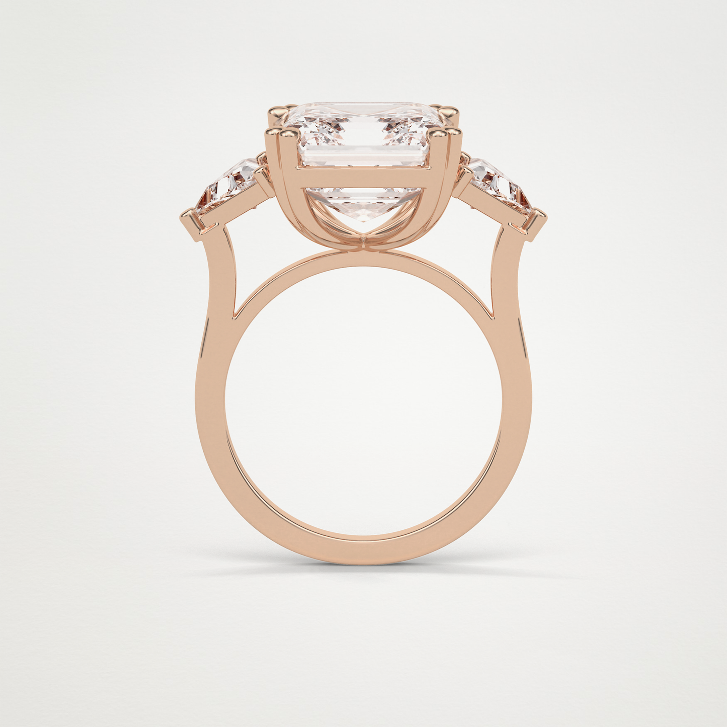 Asscher 3 Stone Engagement Ring – 6.34 CT Lab-Created Brilliance in 10K/14K/18K Gold