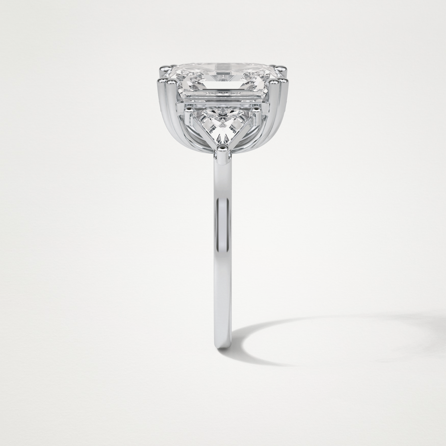 Asscher 3 Stone Engagement Ring – 6.34 CT Lab-Created Brilliance in 10K/14K/18K Gold
