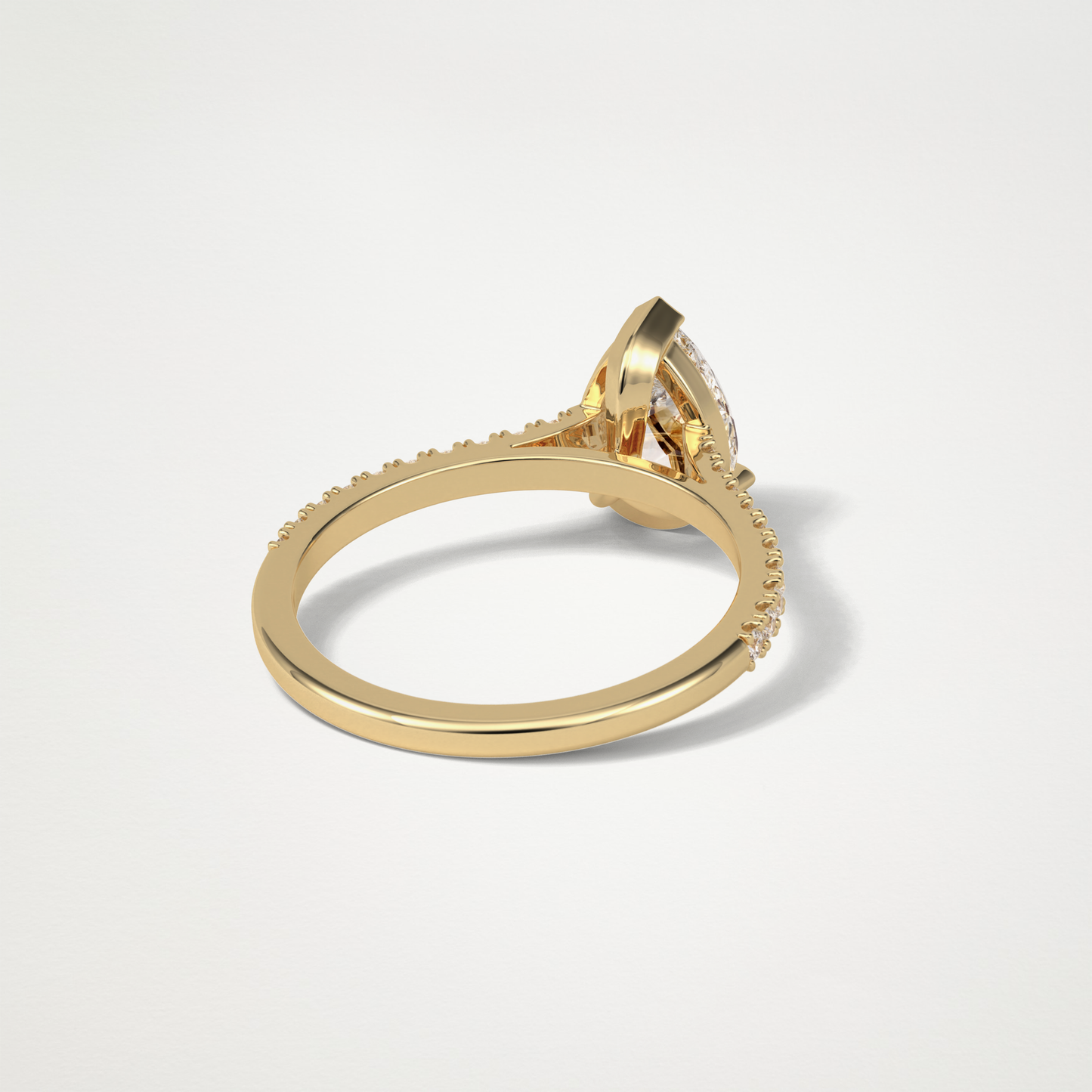 Pear Pave Engagement Ring – 1.33 CT Lab-Created Brilliance in 10K/14K/18K Gold