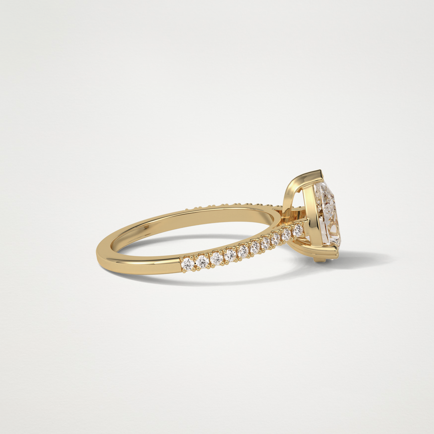 Pear Pave Engagement Ring – 1.33 CT Lab-Created Brilliance in 10K/14K/18K Gold