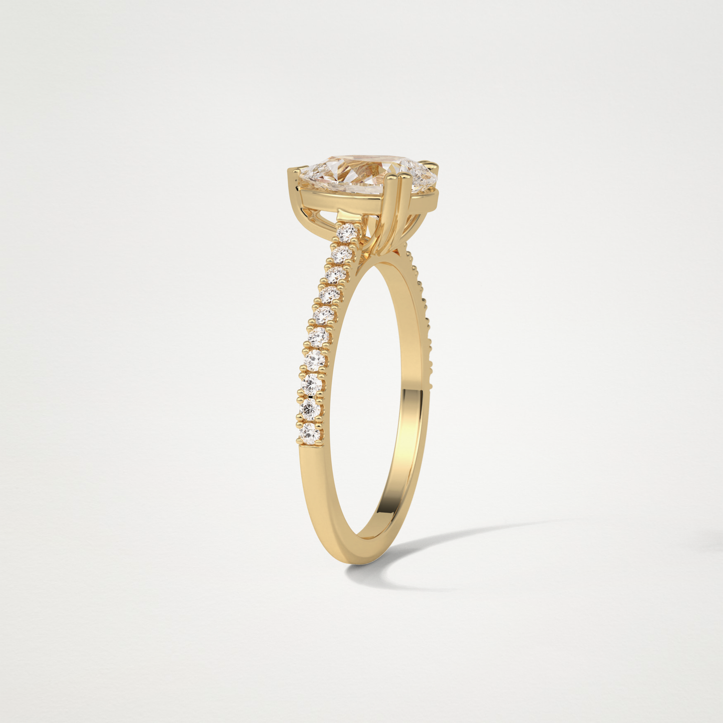 Pear Pave Engagement Ring – 1.33 CT Lab-Created Brilliance in 10K/14K/18K Gold