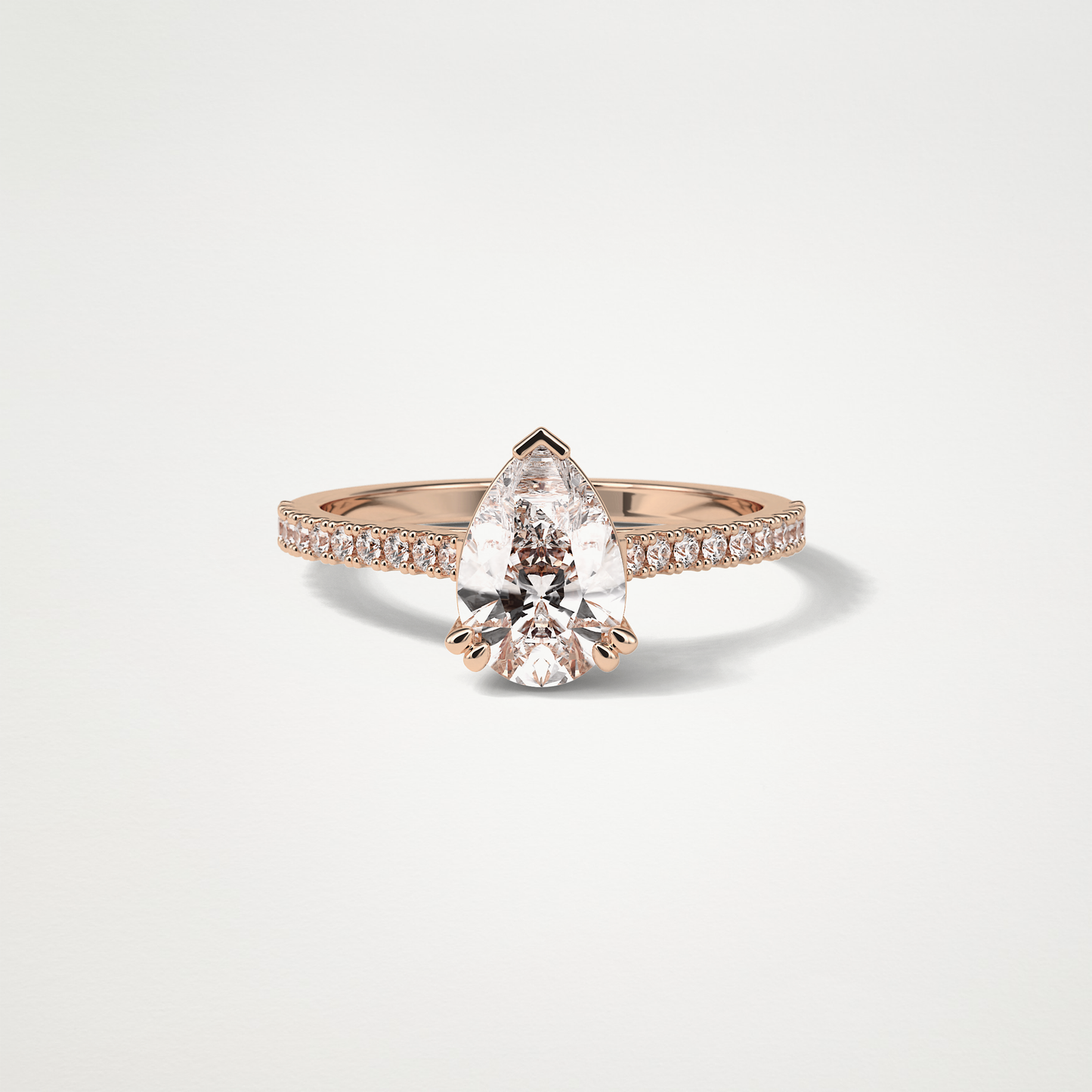 Pear Pave Engagement Ring – 1.33 CT Lab-Created Brilliance in 10K/14K/18K Gold