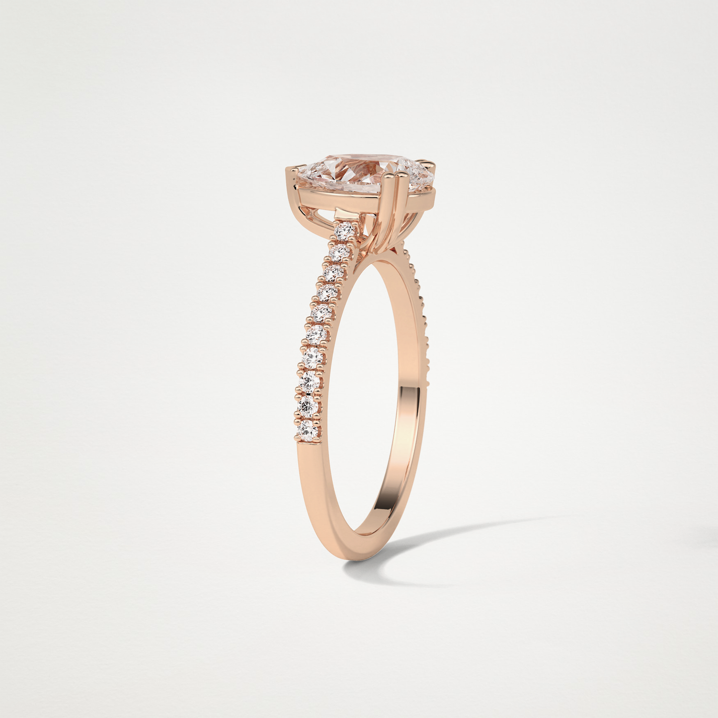 Pear Pave Engagement Ring – 1.33 CT Lab-Created Brilliance in 10K/14K/18K Gold