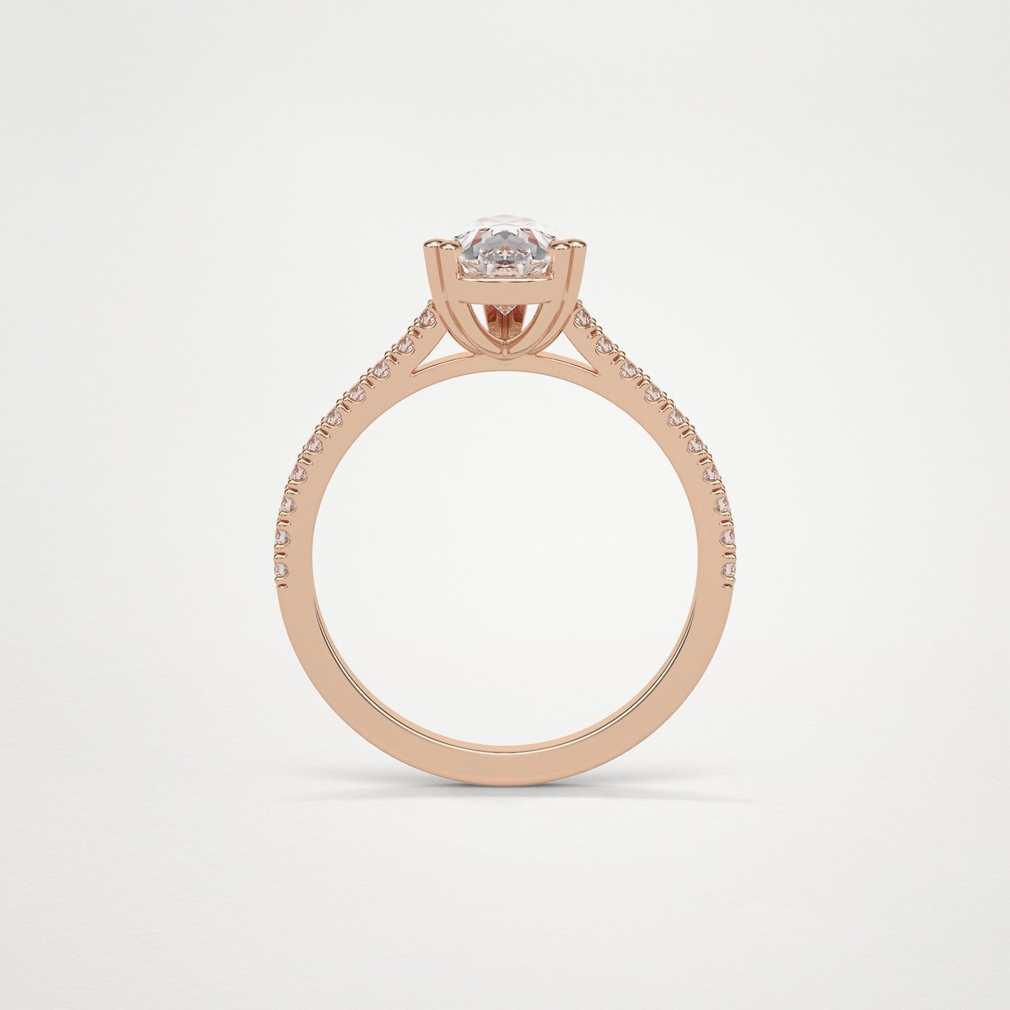 Pear Pave Engagement Ring – 1.33 CT Lab-Created Brilliance in 10K/14K/18K Gold