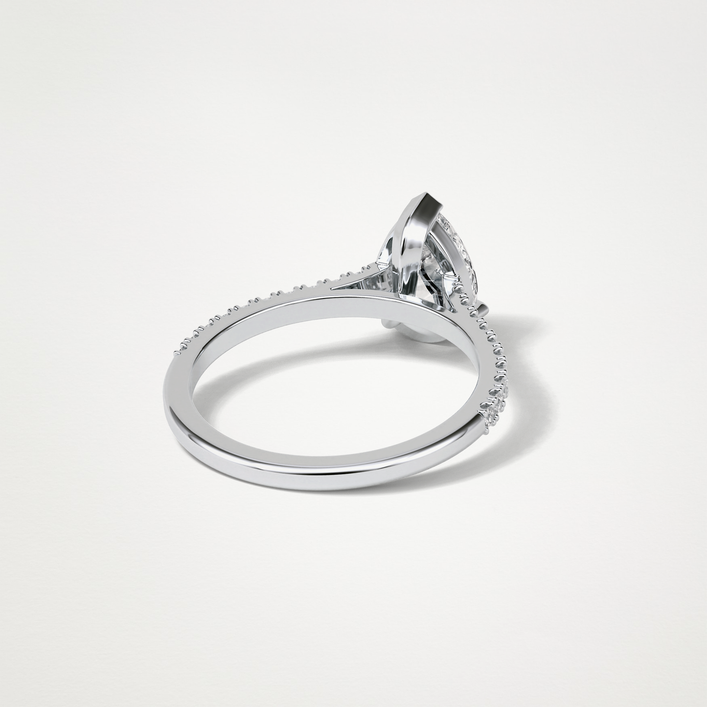 Pear Pave Engagement Ring – 1.33 CT Lab-Created Brilliance in 10K/14K/18K Gold