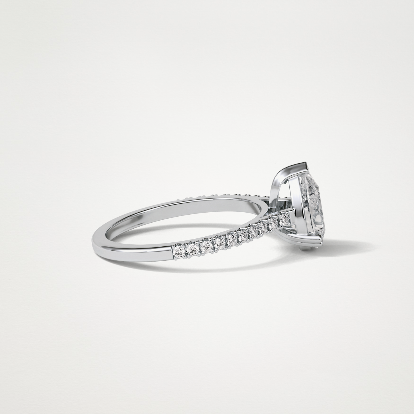 Pear Pave Engagement Ring – 1.33 CT Lab-Created Brilliance in 10K/14K/18K Gold