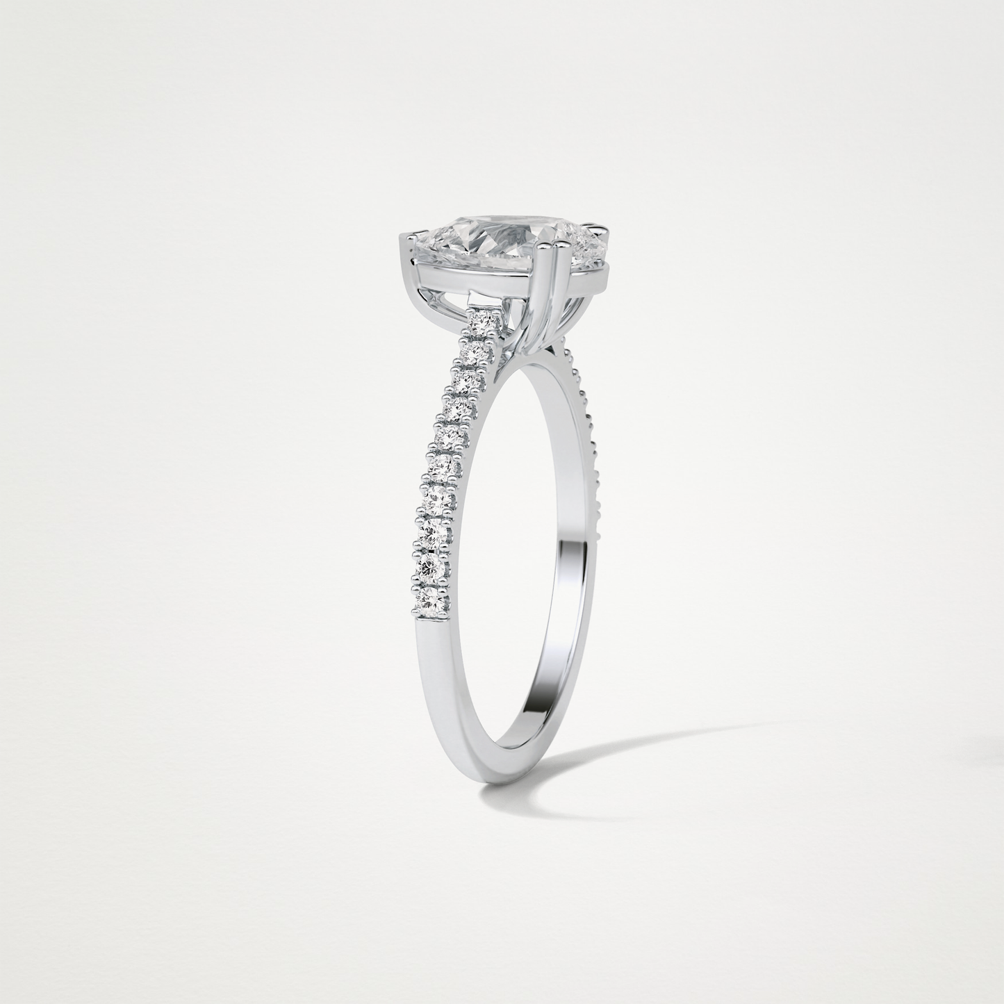 Pear Pave Engagement Ring – 1.33 CT Lab-Created Brilliance in 10K/14K/18K Gold