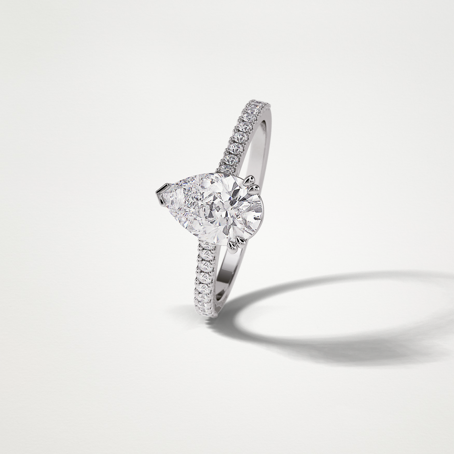 Pear Pave Engagement Ring – 1.33 CT Lab-Created Brilliance in 10K/14K/18K Gold