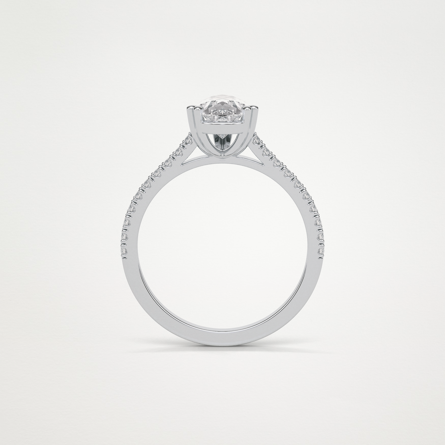 Pear Pave Engagement Ring – 1.33 CT Lab-Created Brilliance in 10K/14K/18K Gold