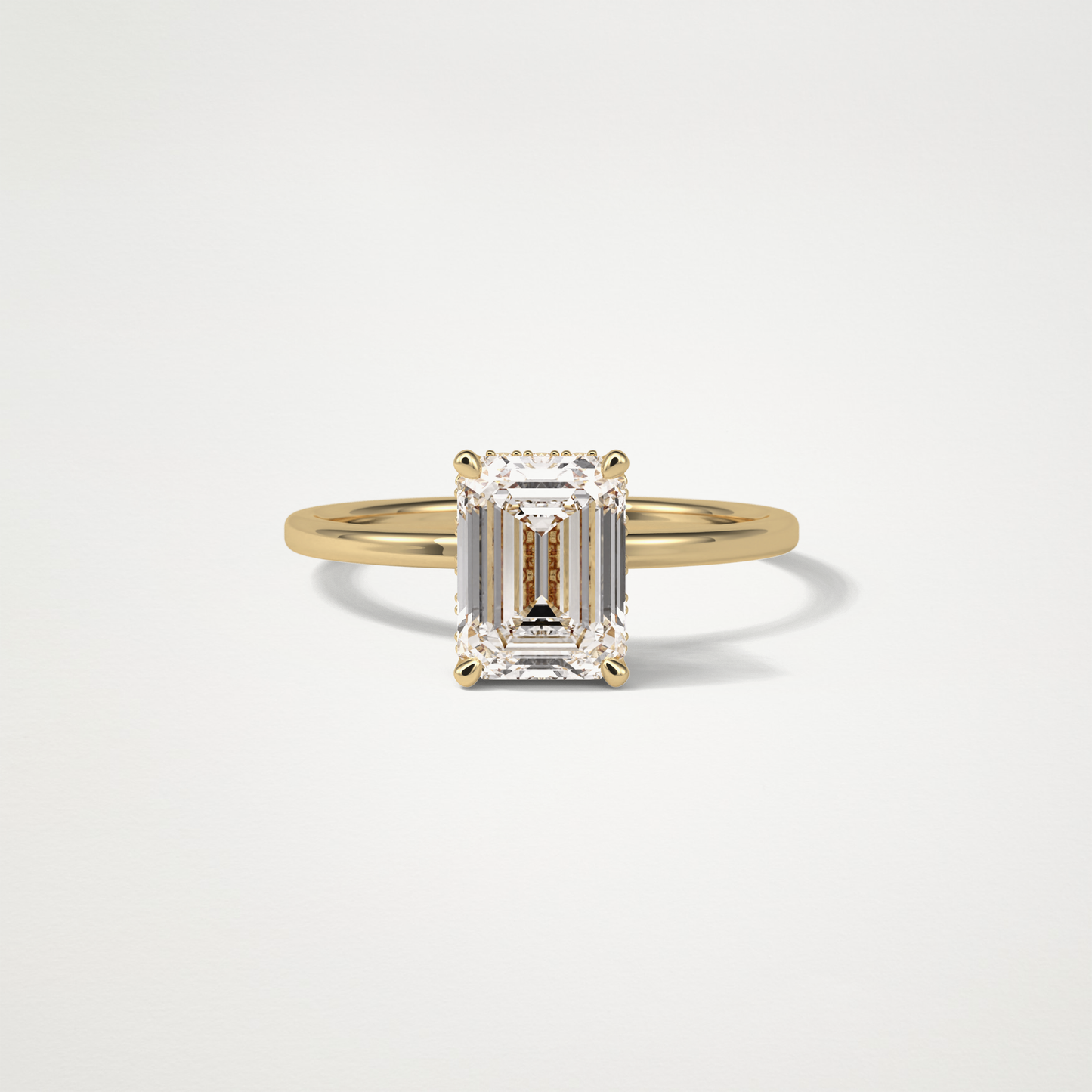 Emerald Hidden Halo Engagement Ring – 1.33 CT Lab-Created Brilliance in 10K/14K/18K Gold