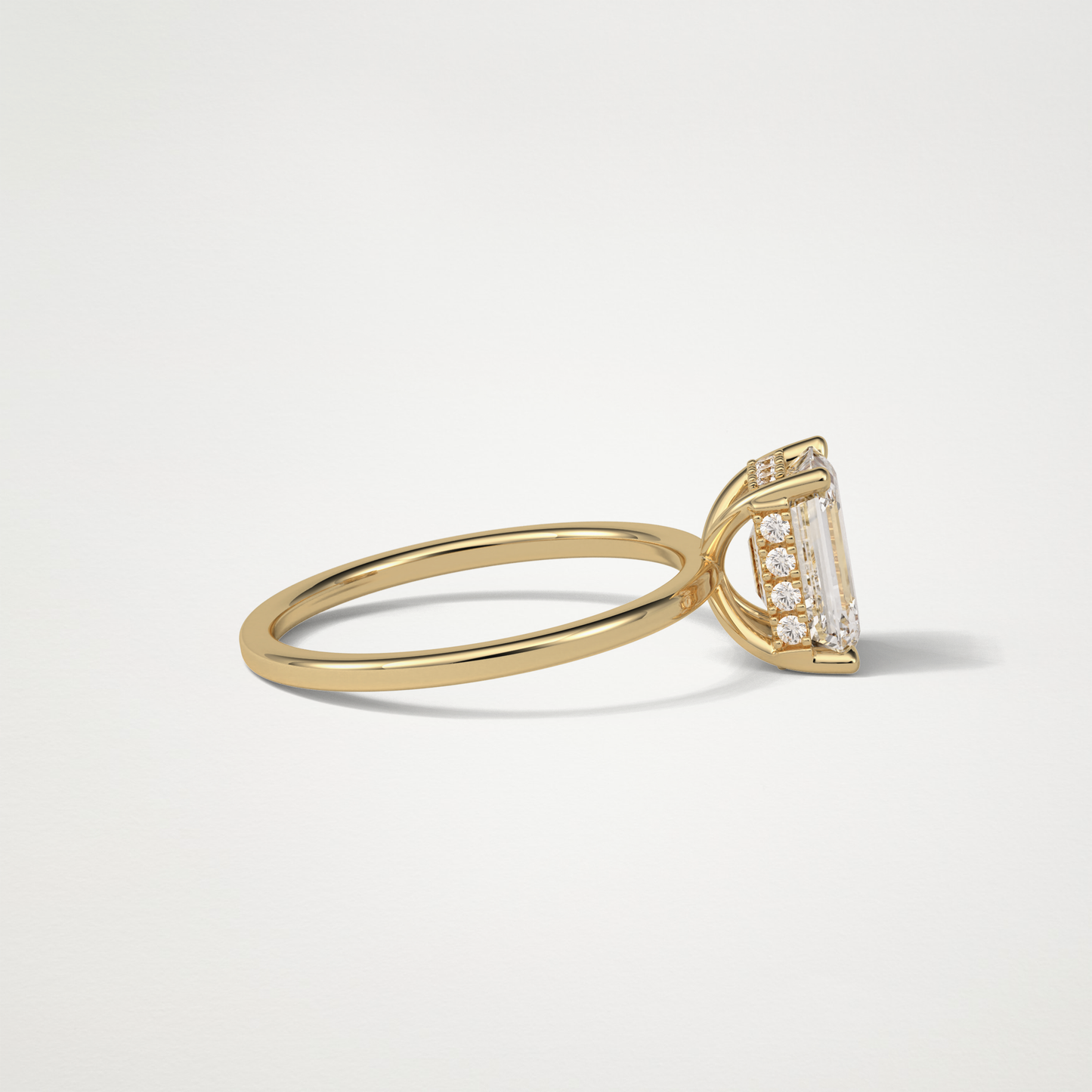 Emerald Hidden Halo Engagement Ring – 1.33 CT Lab-Created Brilliance in 10K/14K/18K Gold