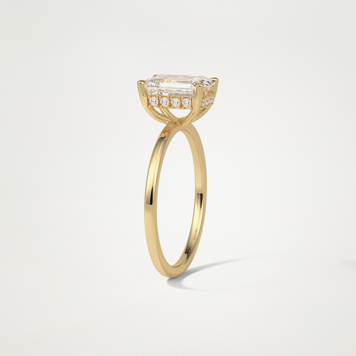 Emerald Hidden Halo Engagement Ring – 1.33 CT Lab-Created Brilliance in 10K/14K/18K Gold