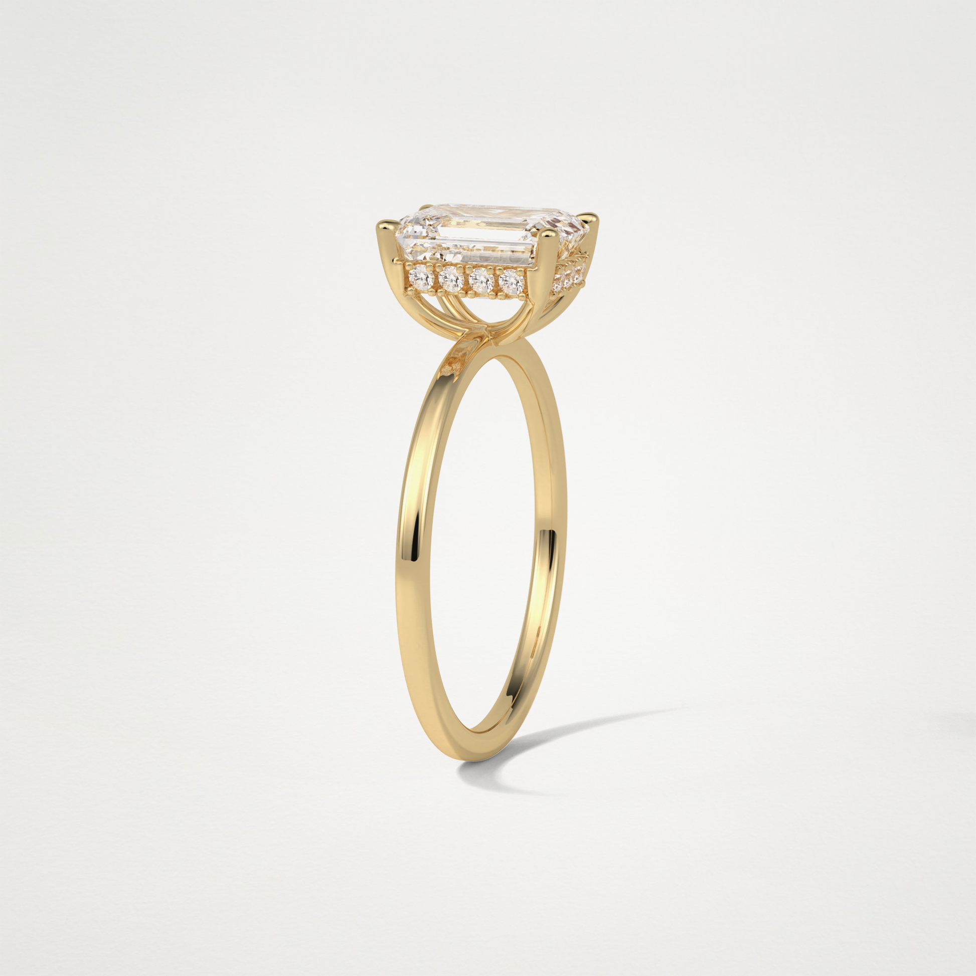 Emerald Hidden Halo Engagement Ring – 1.33 CT Lab-Created Brilliance in 10K/14K/18K Gold
