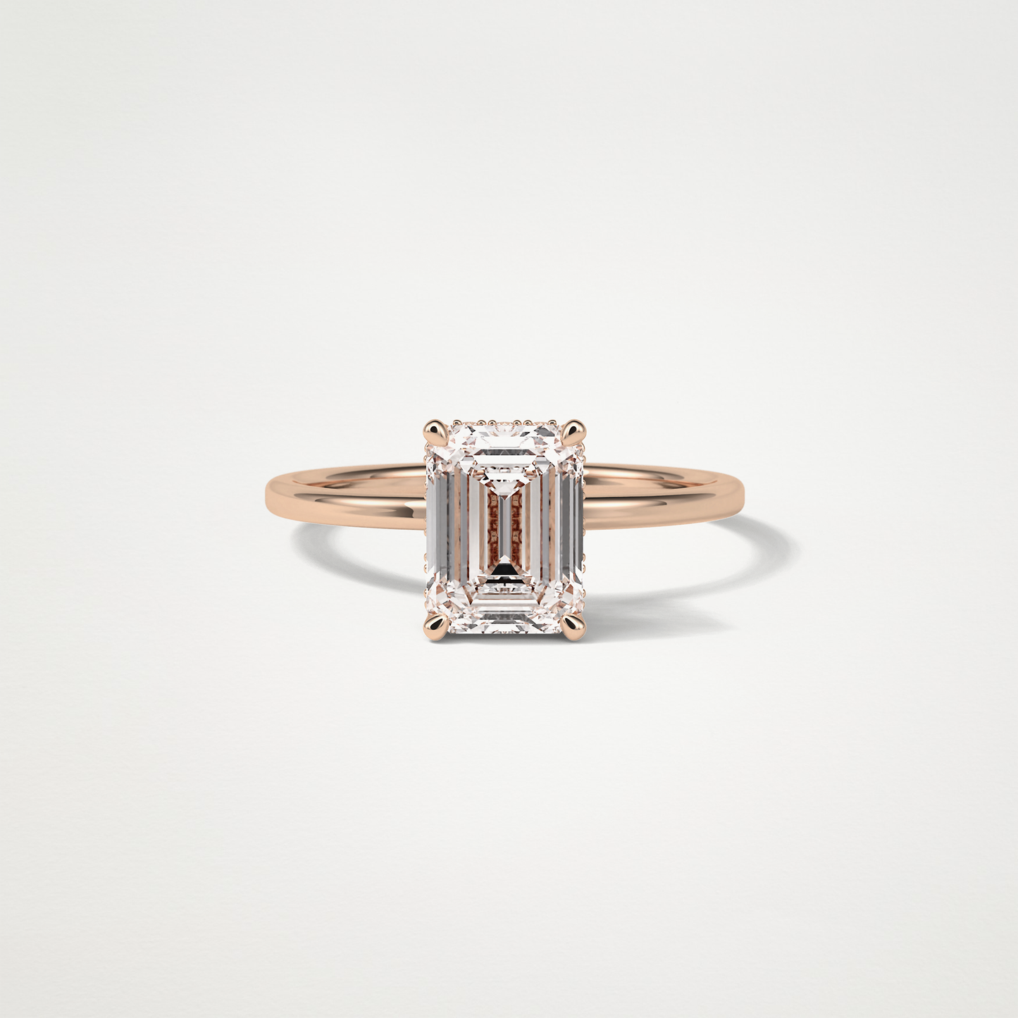 Emerald Hidden Halo Engagement Ring – 1.33 CT Lab-Created Brilliance in 10K/14K/18K Gold
