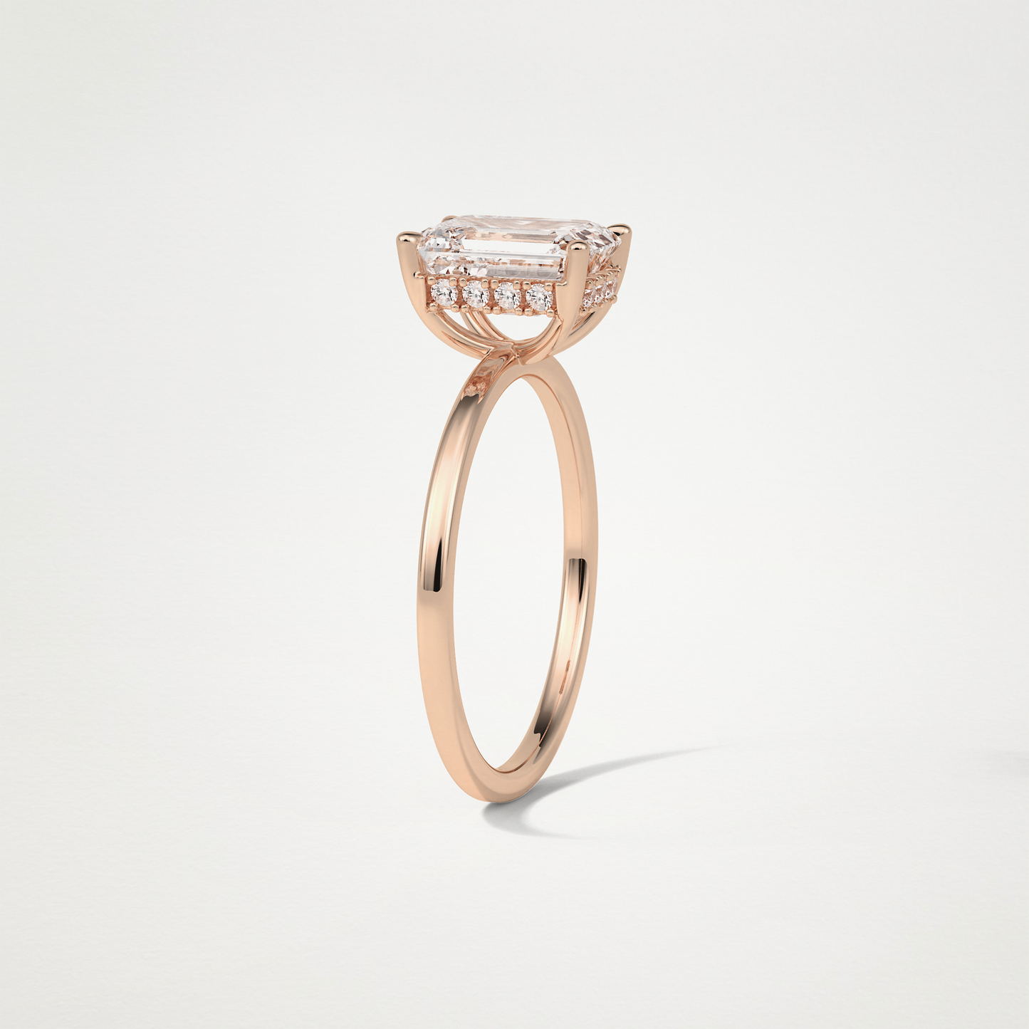Emerald Hidden Halo Engagement Ring – 1.33 CT Lab-Created Brilliance in 10K/14K/18K Gold