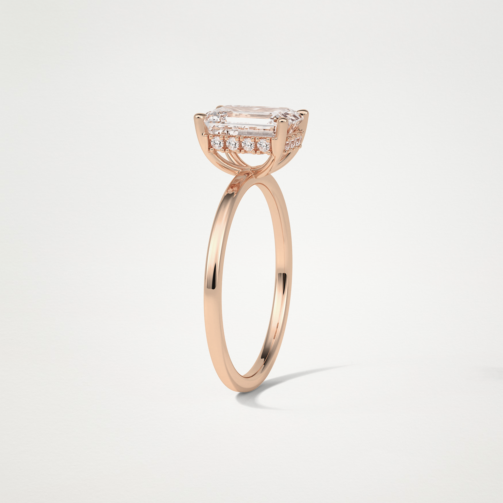 Emerald Hidden Halo Engagement Ring – 1.33 CT Lab-Created Brilliance in 10K/14K/18K Gold