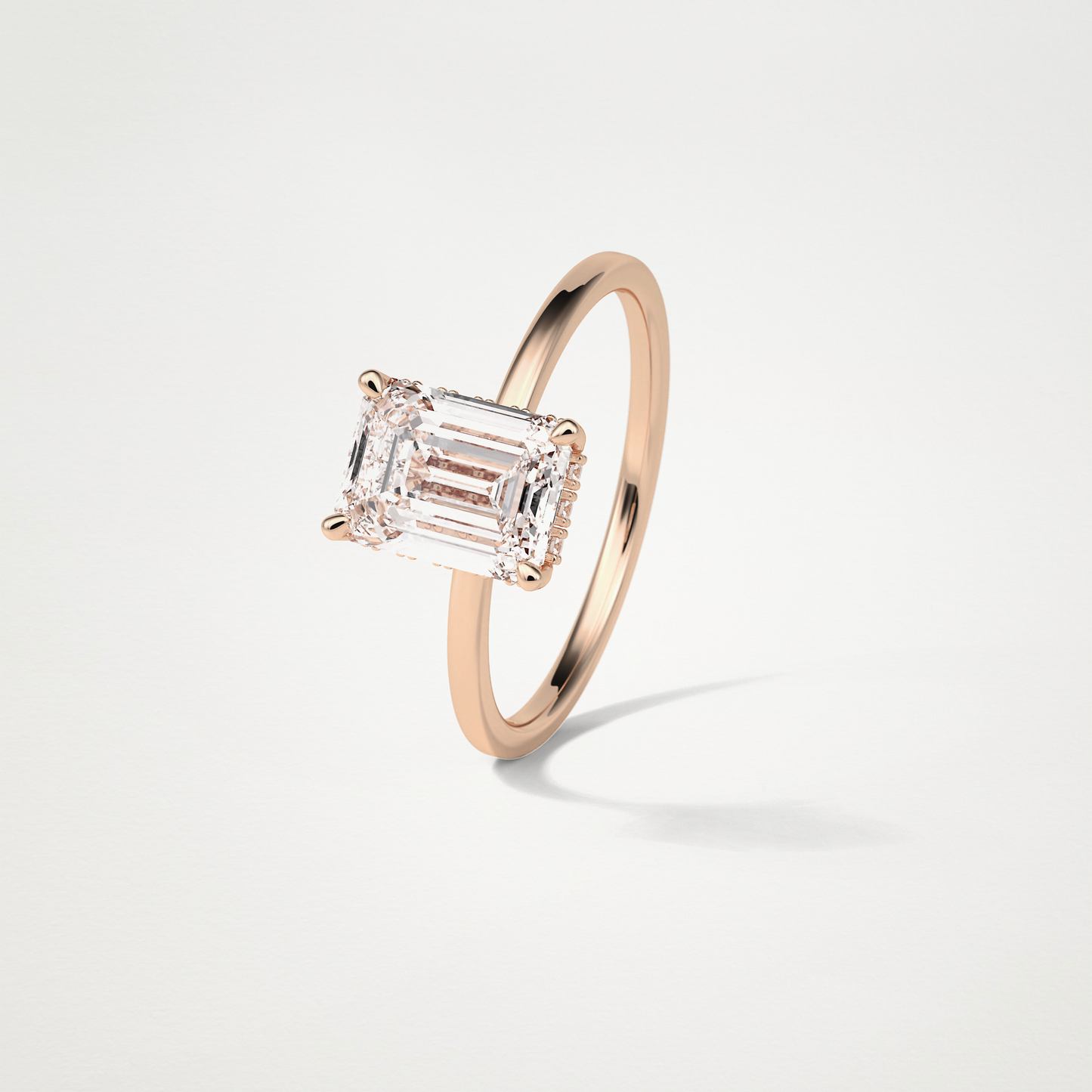 Emerald Hidden Halo Engagement Ring – 1.33 CT Lab-Created Brilliance in 10K/14K/18K Gold
