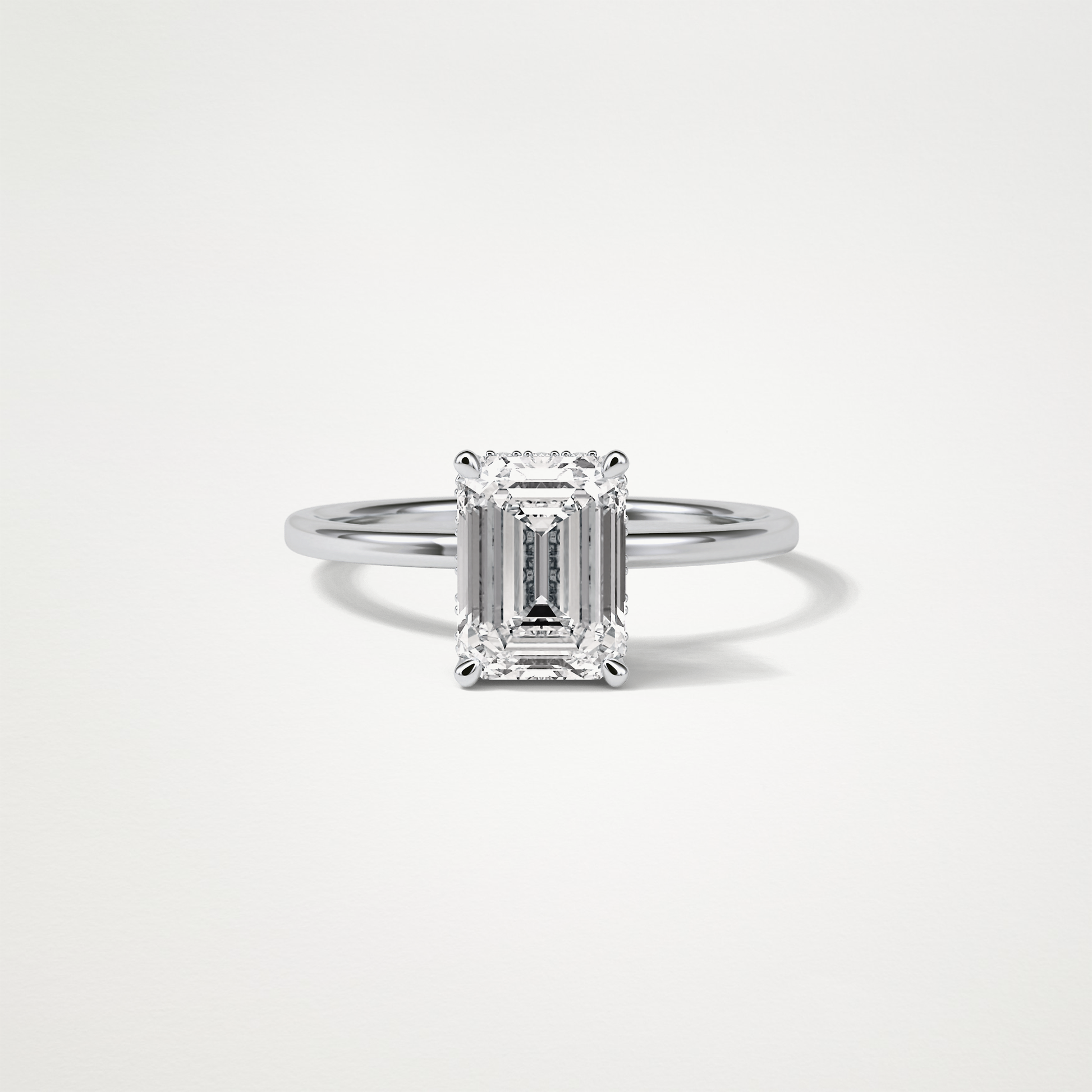 Emerald Hidden Halo Engagement Ring – 1.33 CT Lab-Created Brilliance in 10K/14K/18K Gold