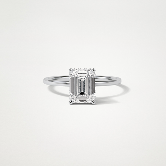 Emerald Hidden Halo Engagement Ring – 1.33 CT Lab-Created Brilliance in 10K/14K/18K Gold