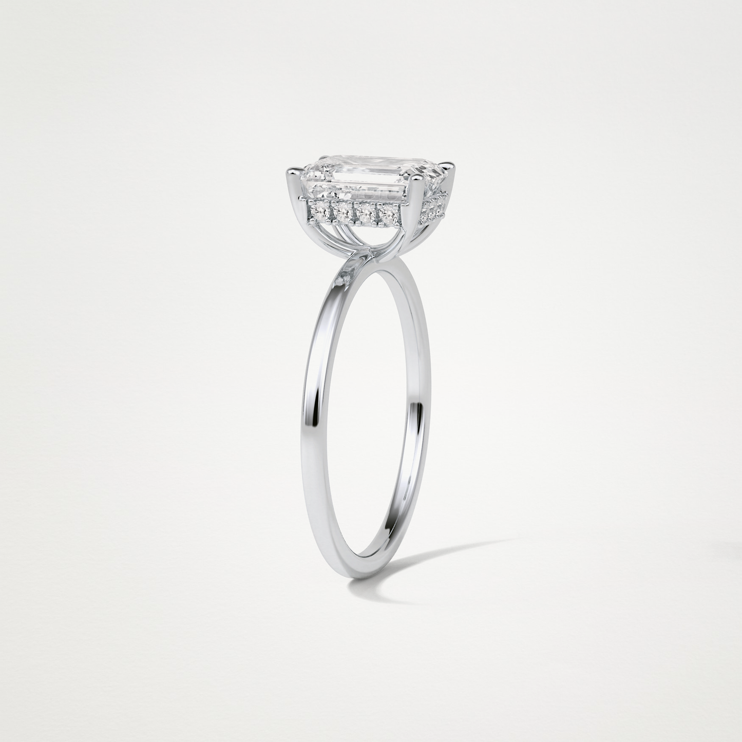 Emerald Hidden Halo Engagement Ring – 1.33 CT Lab-Created Brilliance in 10K/14K/18K Gold