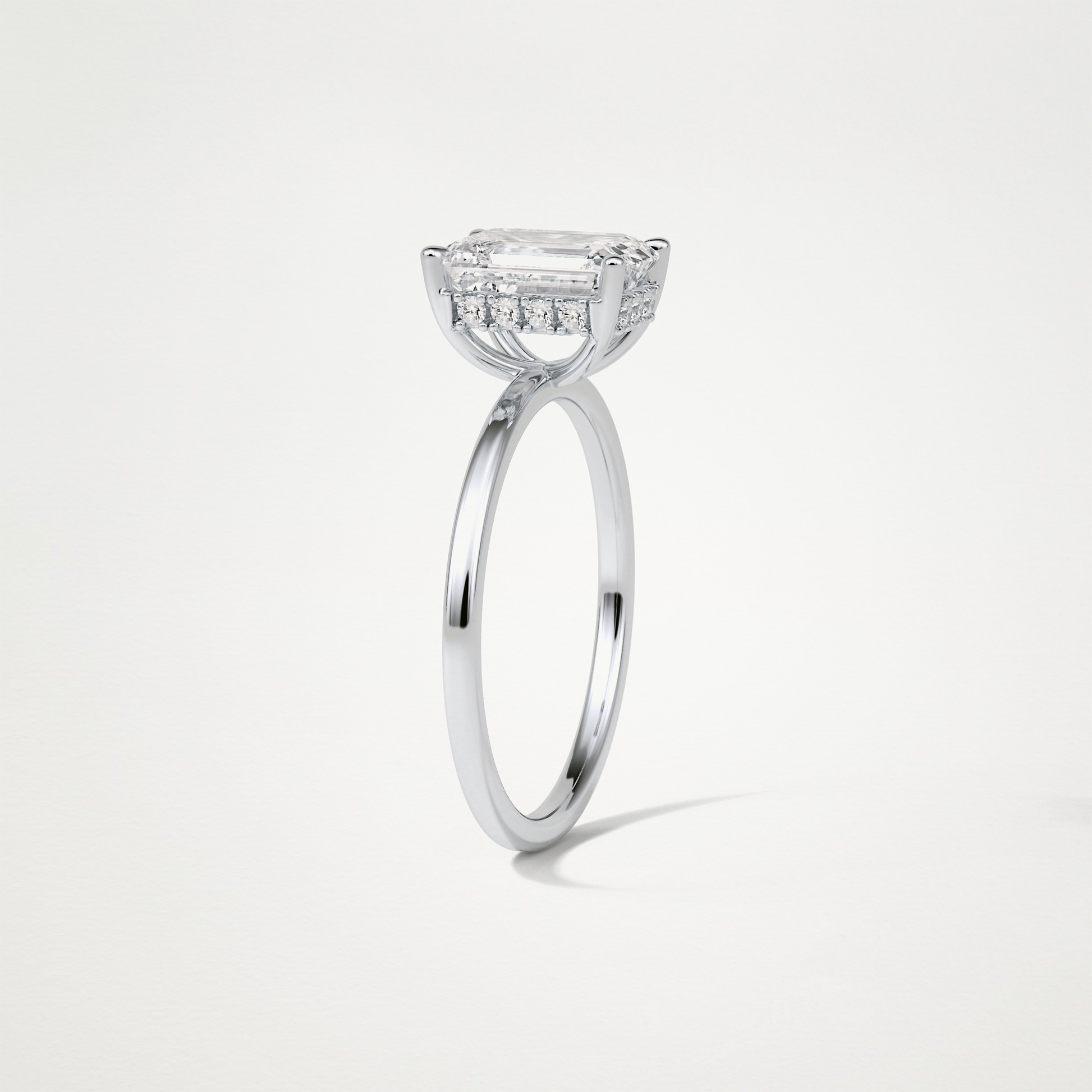 Emerald Hidden Halo Engagement Ring – 1.33 CT Lab-Created Brilliance in 10K/14K/18K Gold