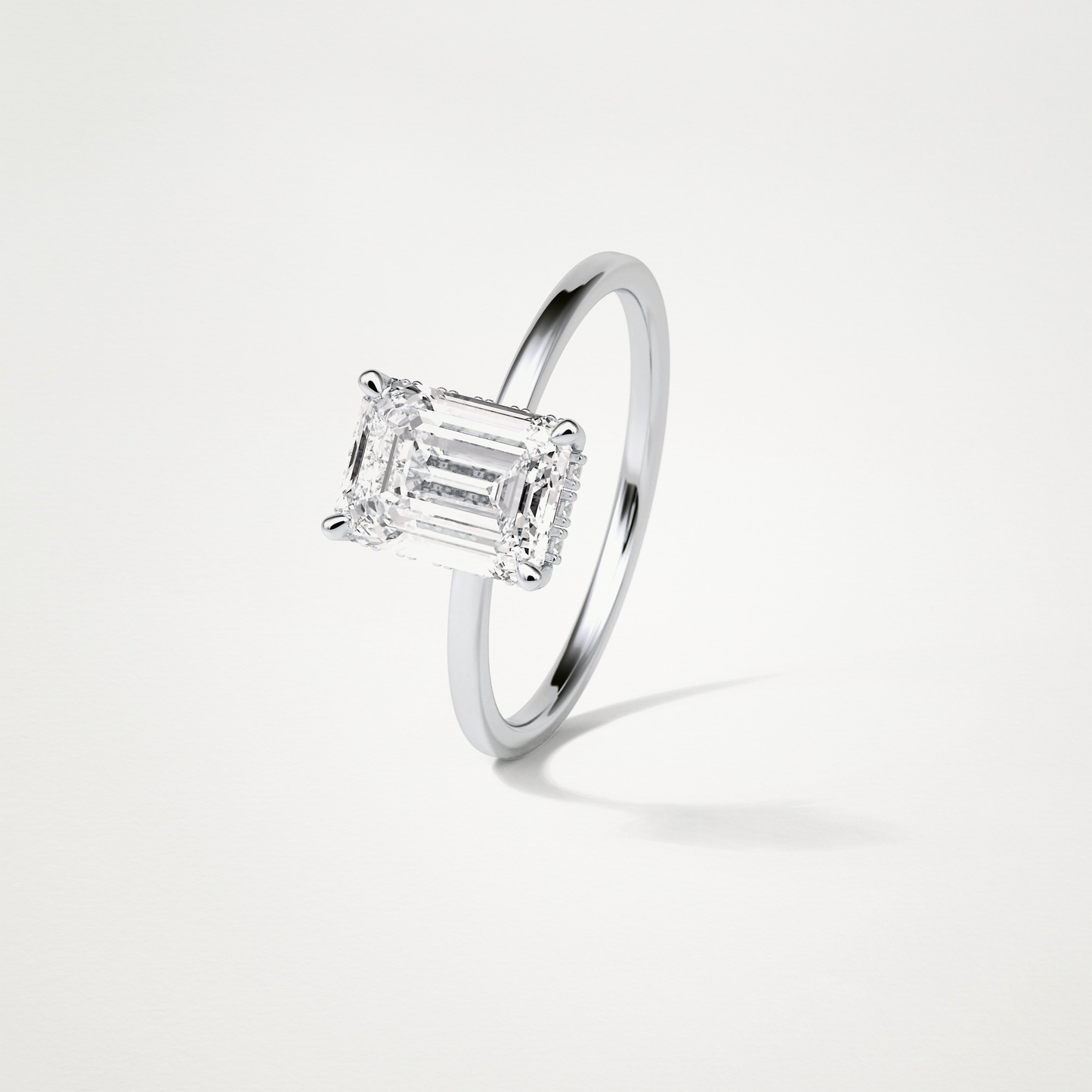 Emerald Hidden Halo Engagement Ring – 1.33 CT Lab-Created Brilliance in 10K/14K/18K Gold