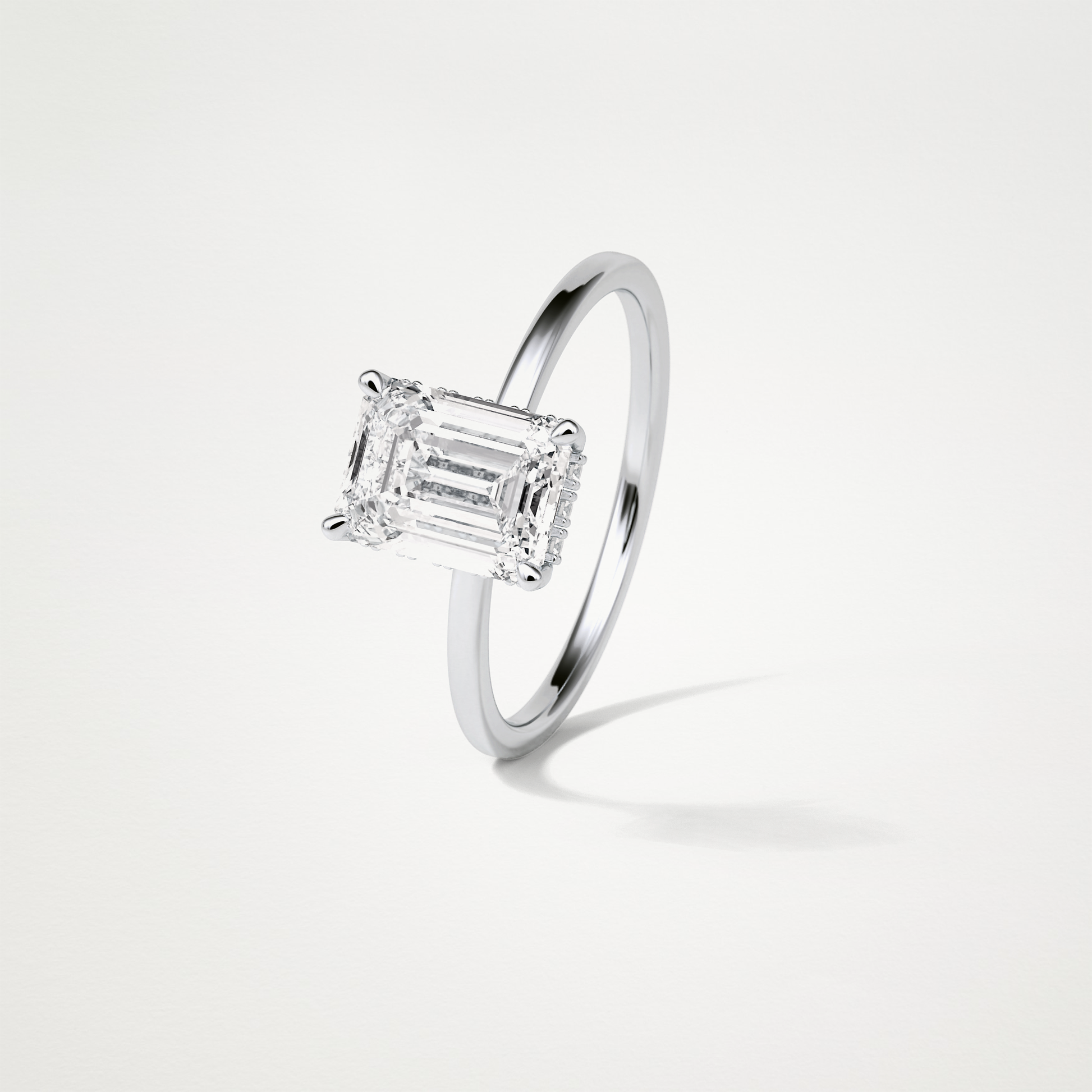 Emerald Hidden Halo Engagement Ring – 1.33 CT Lab-Created Brilliance in 10K/14K/18K Gold