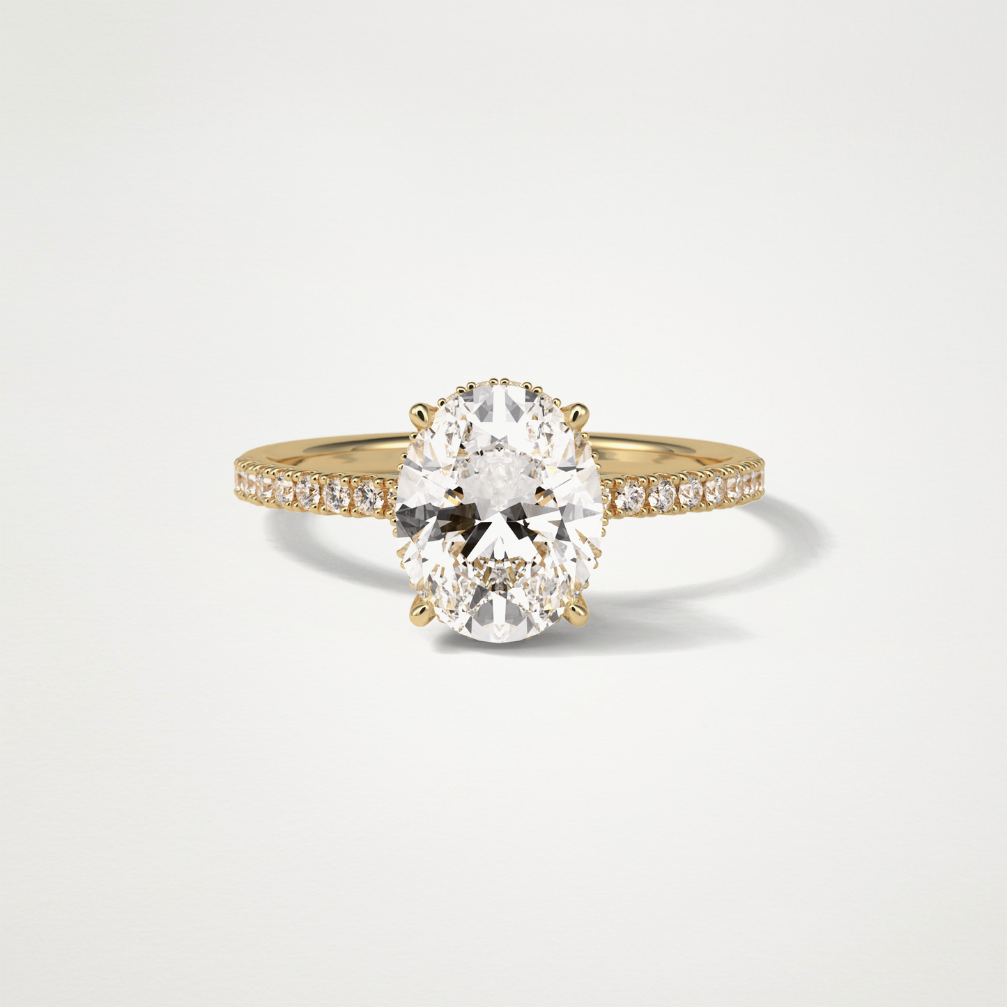 Oval Hidden Halo & Pave Engagement Ring – 2.72 CT Lab-Created Brilliance in 10K/14K/18K Gold