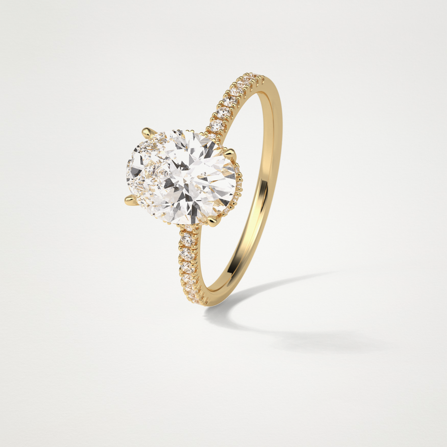 Oval Hidden Halo & Pave Engagement Ring – 2.72 CT Lab-Created Brilliance in 10K/14K/18K Gold