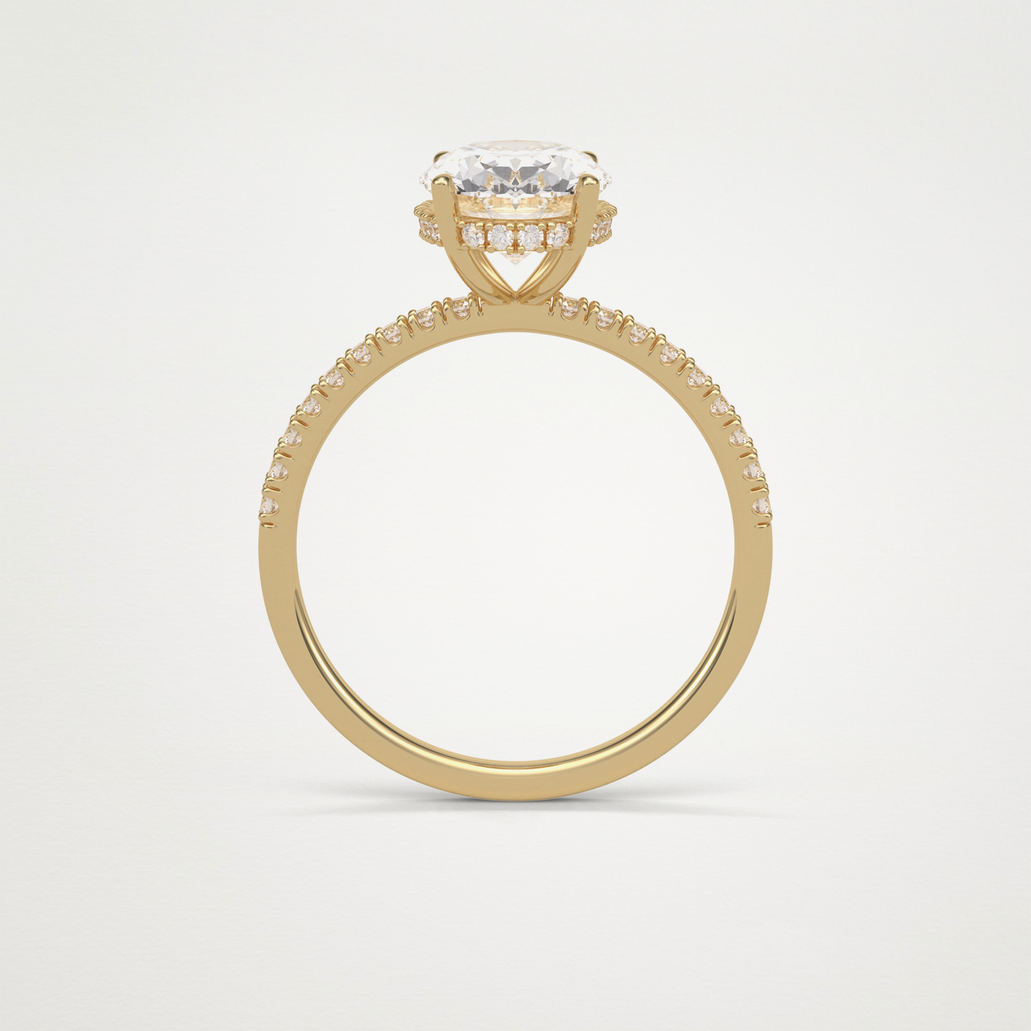 Oval Hidden Halo & Pave Engagement Ring – 2.72 CT Lab-Created Brilliance in 10K/14K/18K Gold