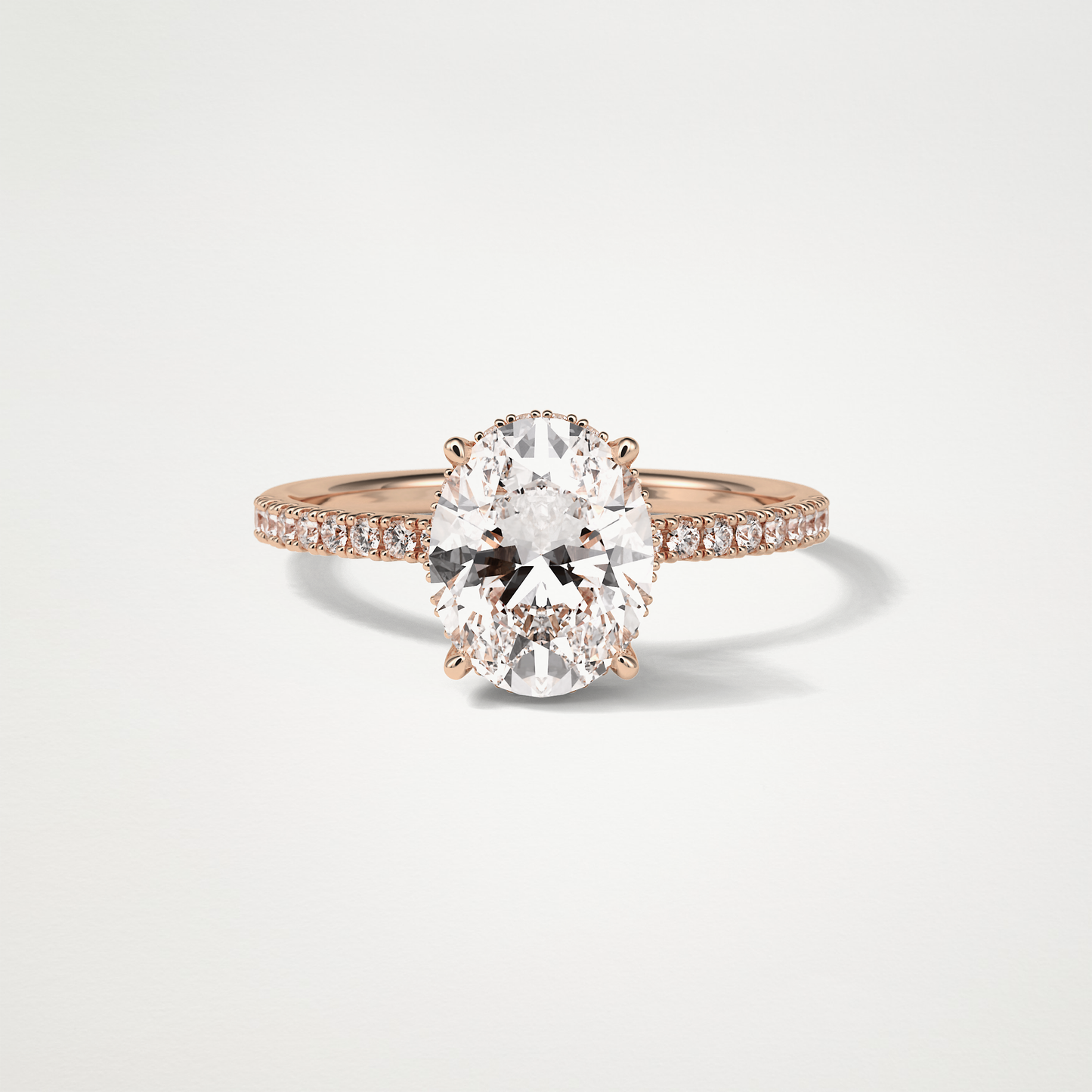 Oval Hidden Halo & Pave Engagement Ring – 2.72 CT Lab-Created Brilliance in 10K/14K/18K Gold