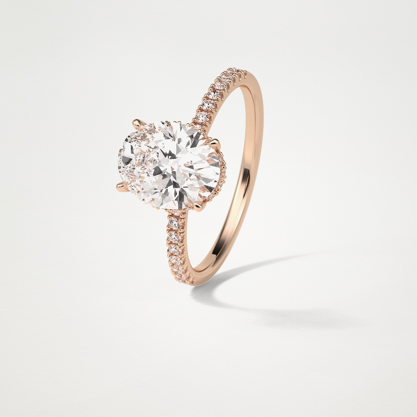 Oval Hidden Halo & Pave Engagement Ring – 2.72 CT Lab-Created Brilliance in 10K/14K/18K Gold