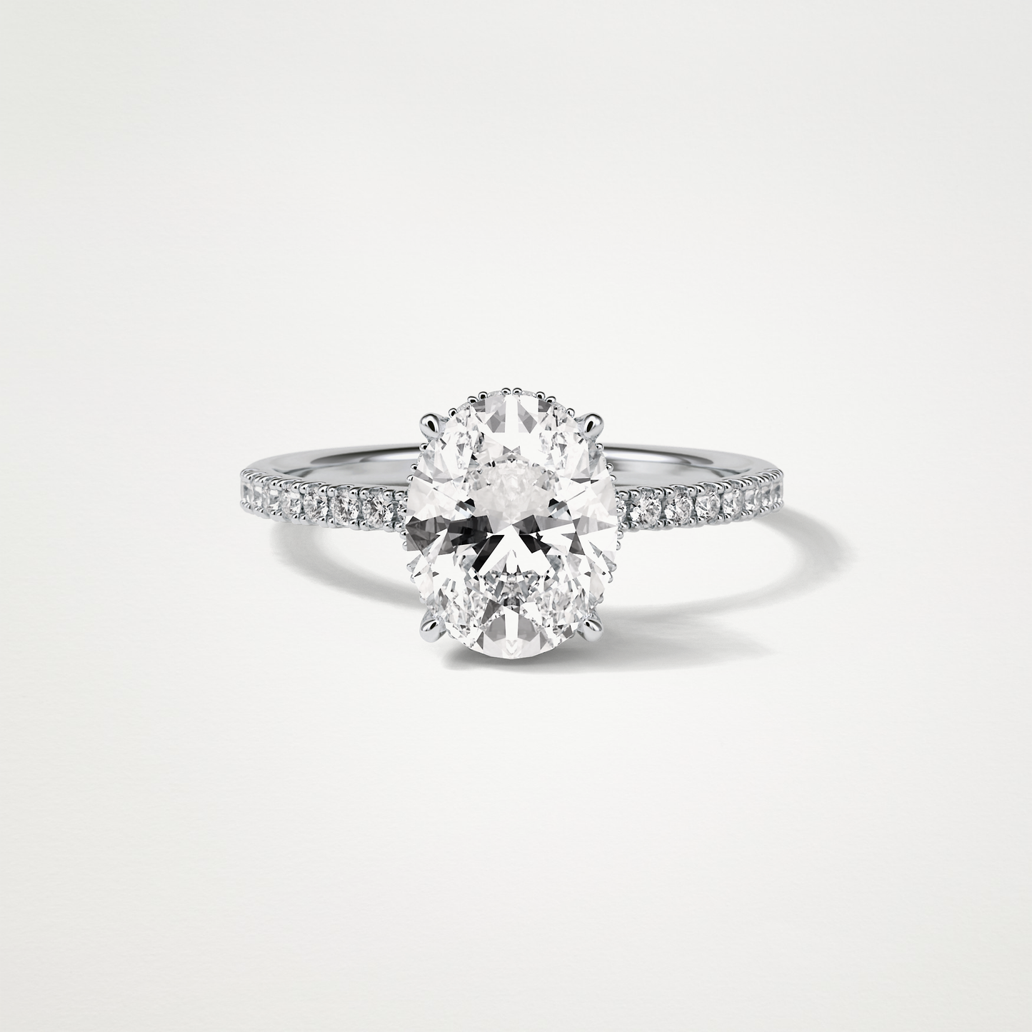 Oval Hidden Halo & Pave Engagement Ring – 2.72 CT Lab-Created Brilliance in 10K/14K/18K Gold