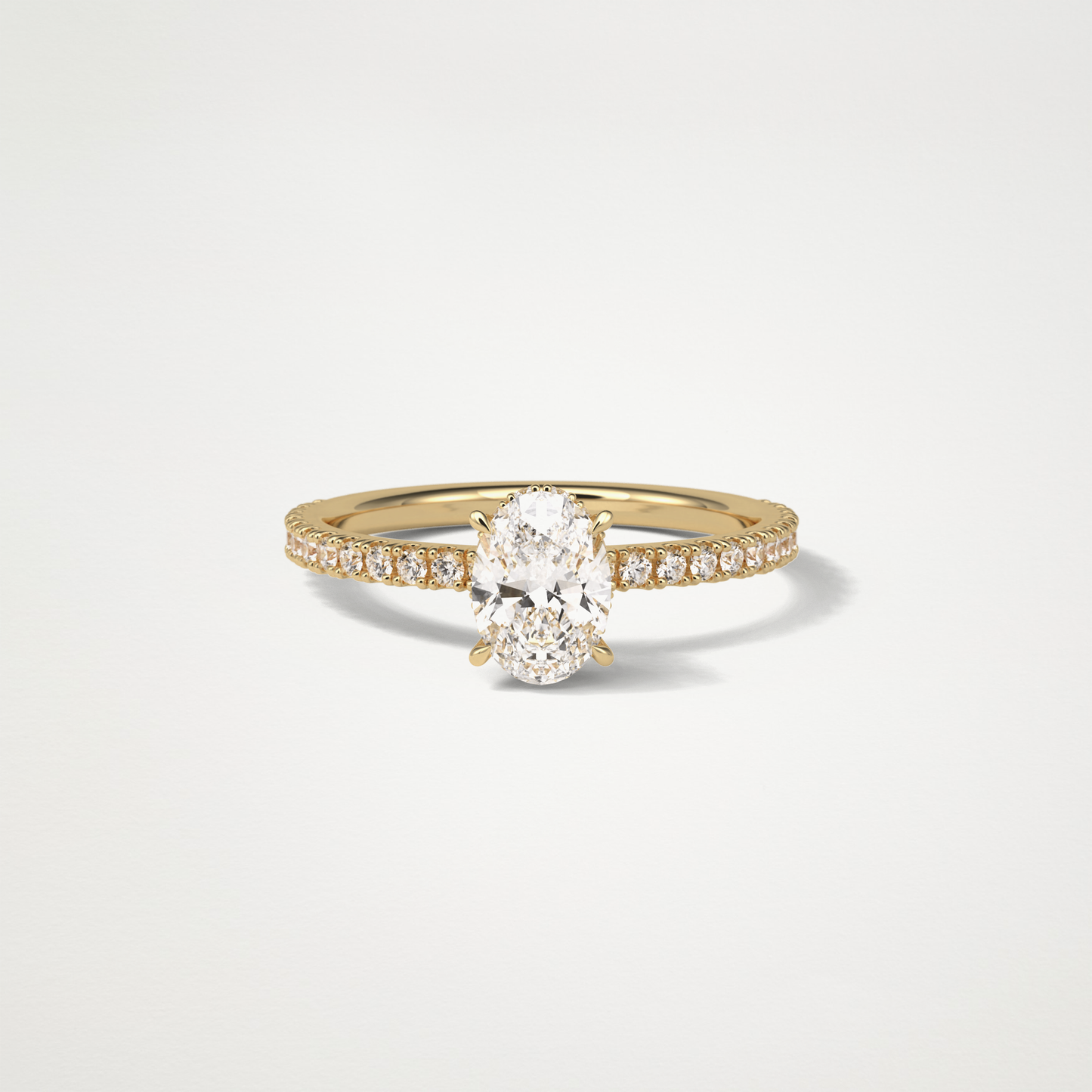Oval Hidden Halo & Pave Engagement Ring – 1.33 CT Lab-Created Brilliance in 10K/14K/18K Gold