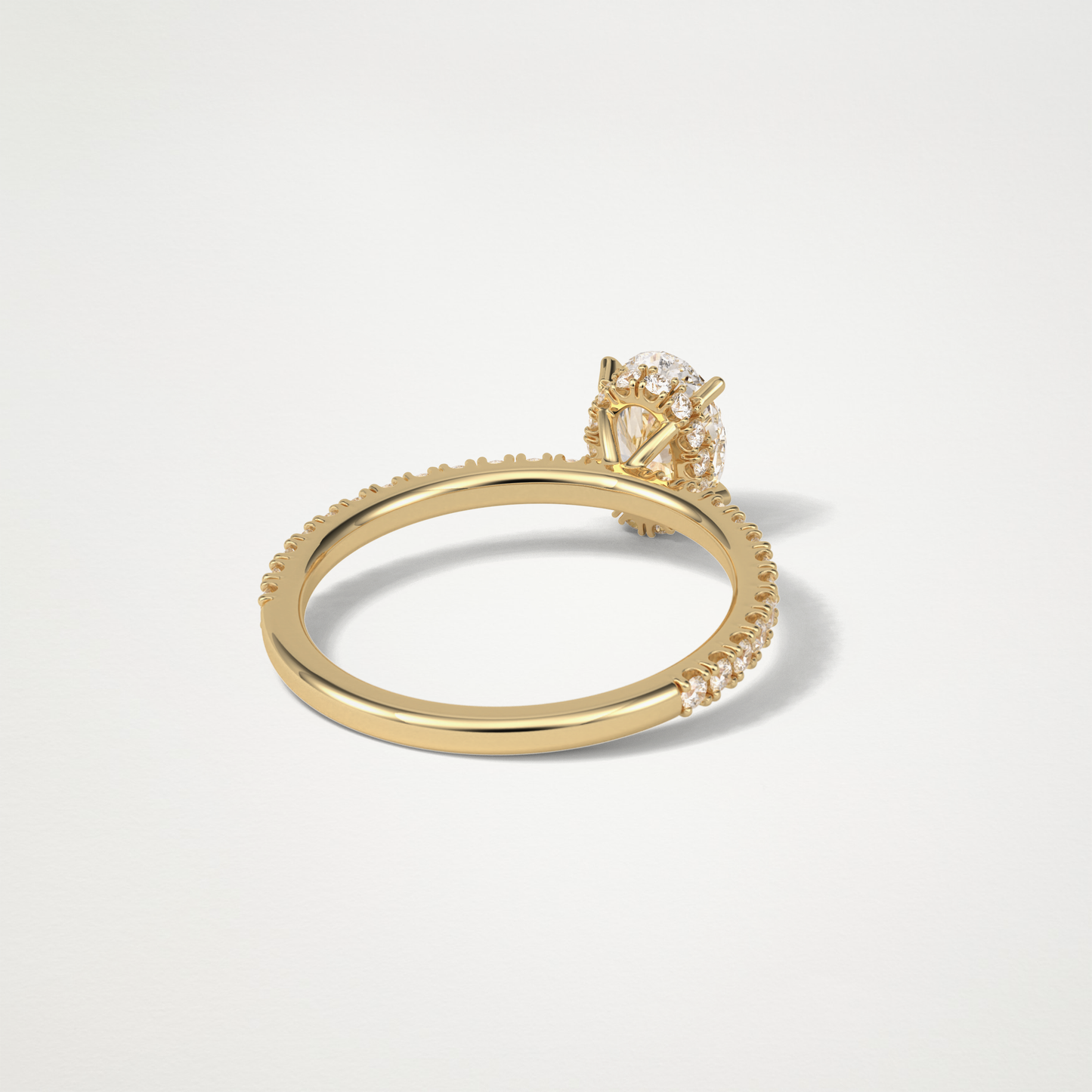 Oval Hidden Halo & Pave Engagement Ring – 1.33 CT Lab-Created Brilliance in 10K/14K/18K Gold