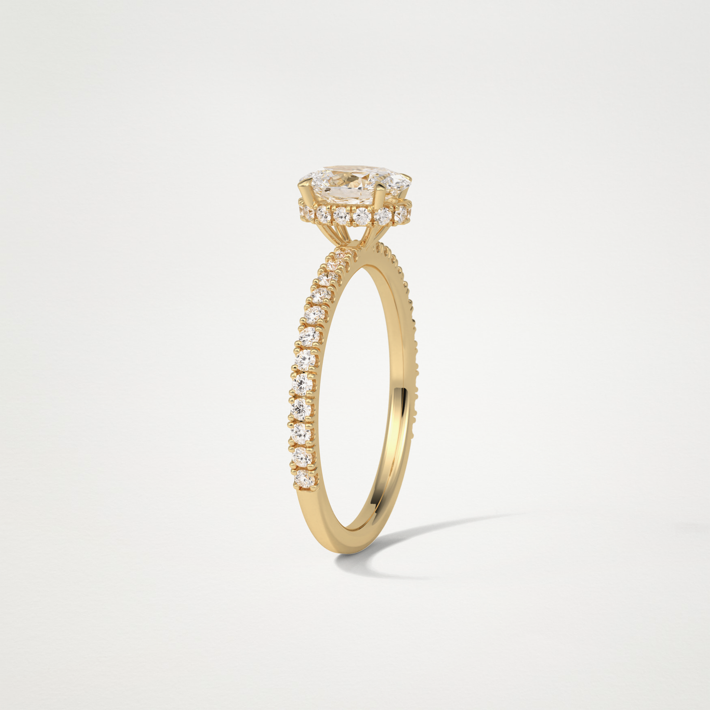 Oval Hidden Halo & Pave Engagement Ring – 1.33 CT Lab-Created Brilliance in 10K/14K/18K Gold