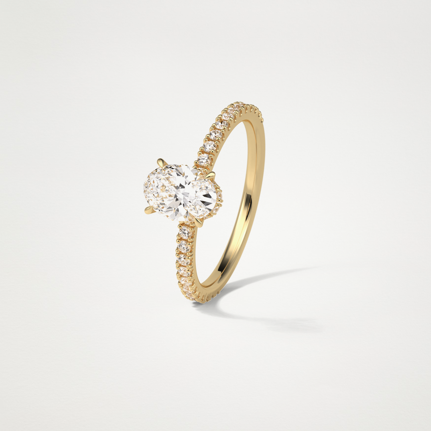 Oval Hidden Halo & Pave Engagement Ring – 1.33 CT Lab-Created Brilliance in 10K/14K/18K Gold