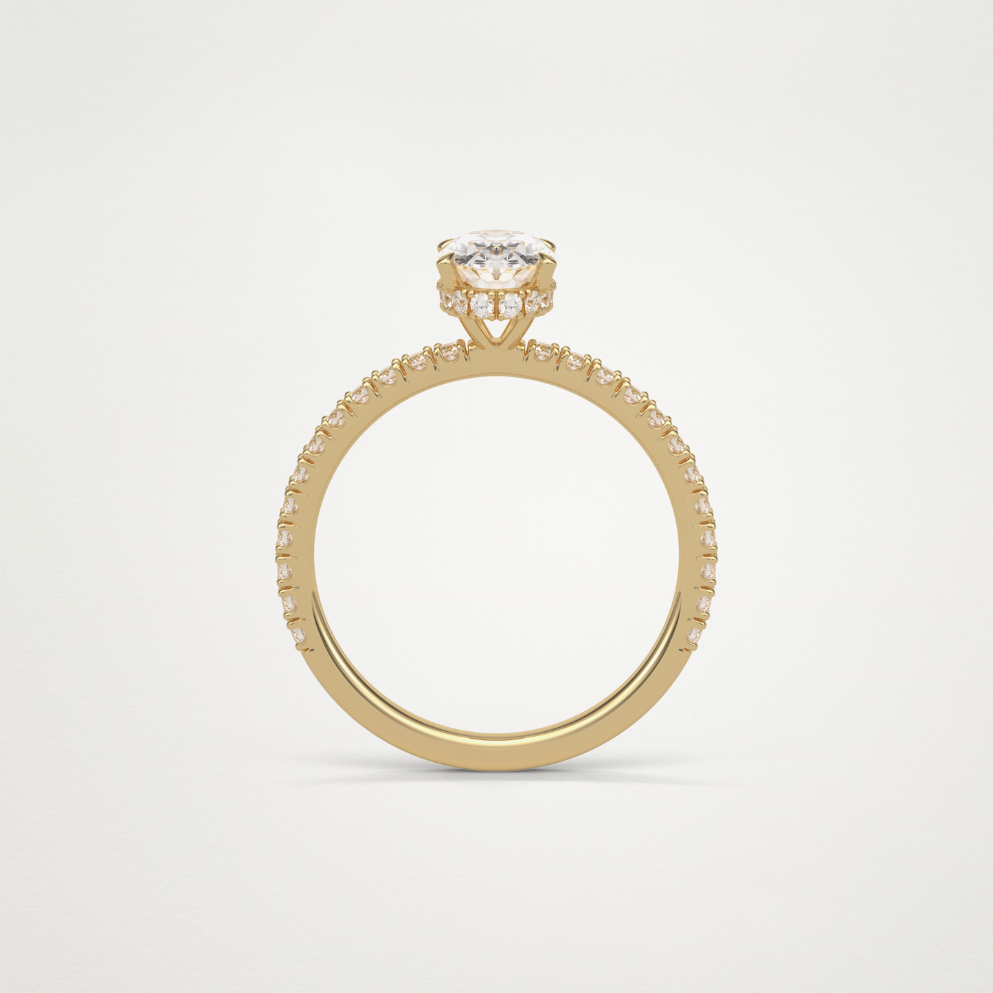 Oval Hidden Halo & Pave Engagement Ring – 1.33 CT Lab-Created Brilliance in 10K/14K/18K Gold