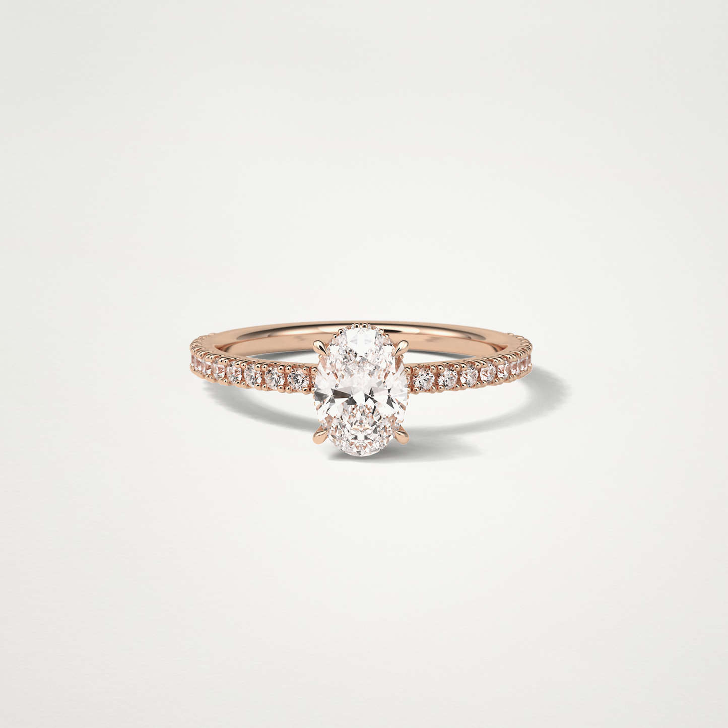 Oval Hidden Halo & Pave Engagement Ring – 1.33 CT Lab-Created Brilliance in 10K/14K/18K Gold