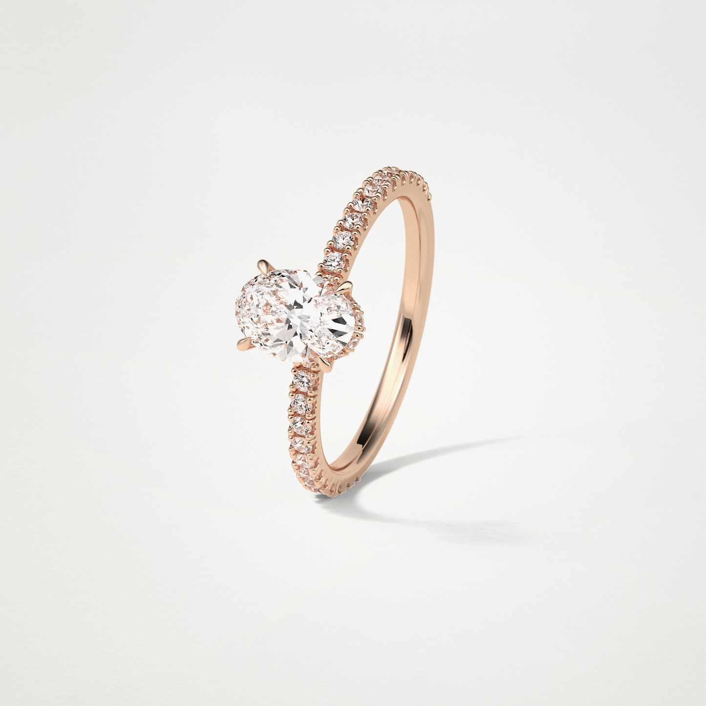 Oval Hidden Halo & Pave Engagement Ring – 1.33 CT Lab-Created Brilliance in 10K/14K/18K Gold