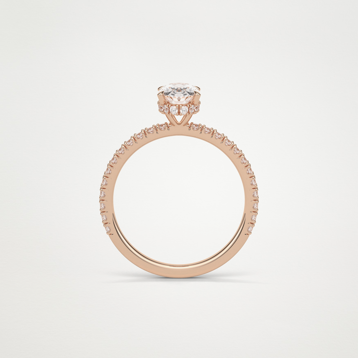 Oval Hidden Halo & Pave Engagement Ring – 1.33 CT Lab-Created Brilliance in 10K/14K/18K Gold