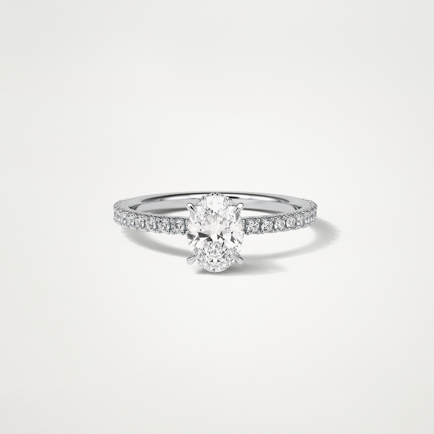 Oval Hidden Halo & Pave Engagement Ring – 1.33 CT Lab-Created Brilliance in 10K/14K/18K Gold