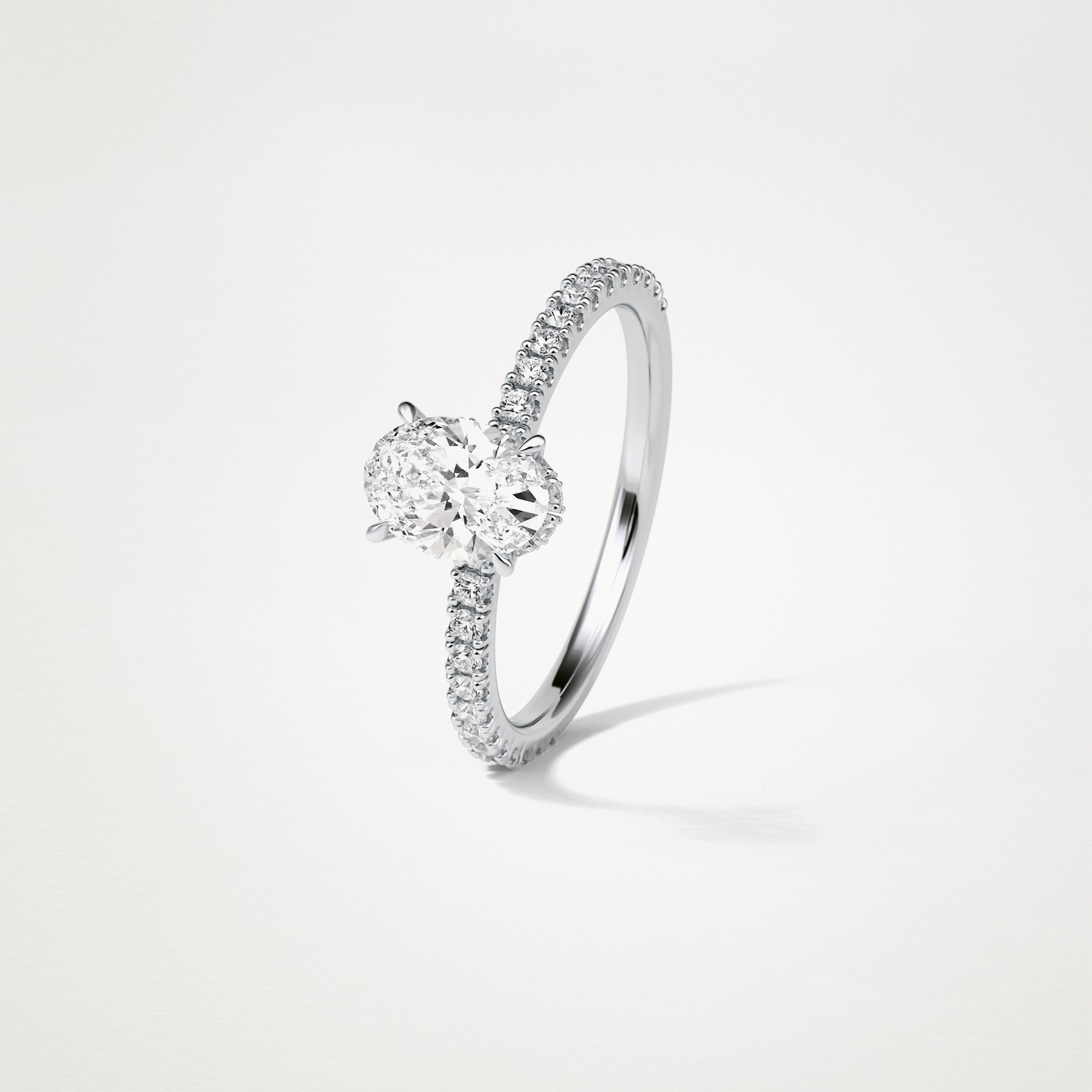 Oval Hidden Halo & Pave Engagement Ring – 1.33 CT Lab-Created Brilliance in 10K/14K/18K Gold