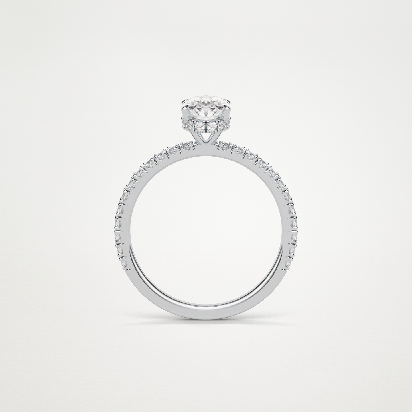 Oval Hidden Halo & Pave Engagement Ring – 1.33 CT Lab-Created Brilliance in 10K/14K/18K Gold