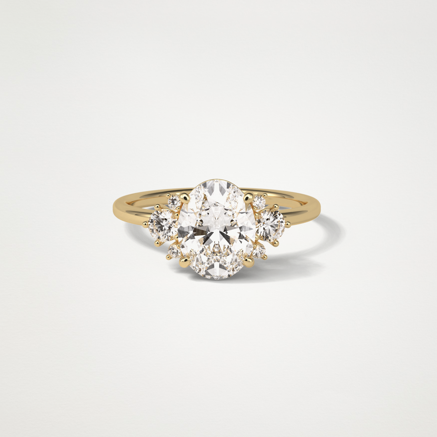 Oval Cluster Engagement Ring – 1.91 CT Lab-Created Brilliance in 10K/14K/18K Gold